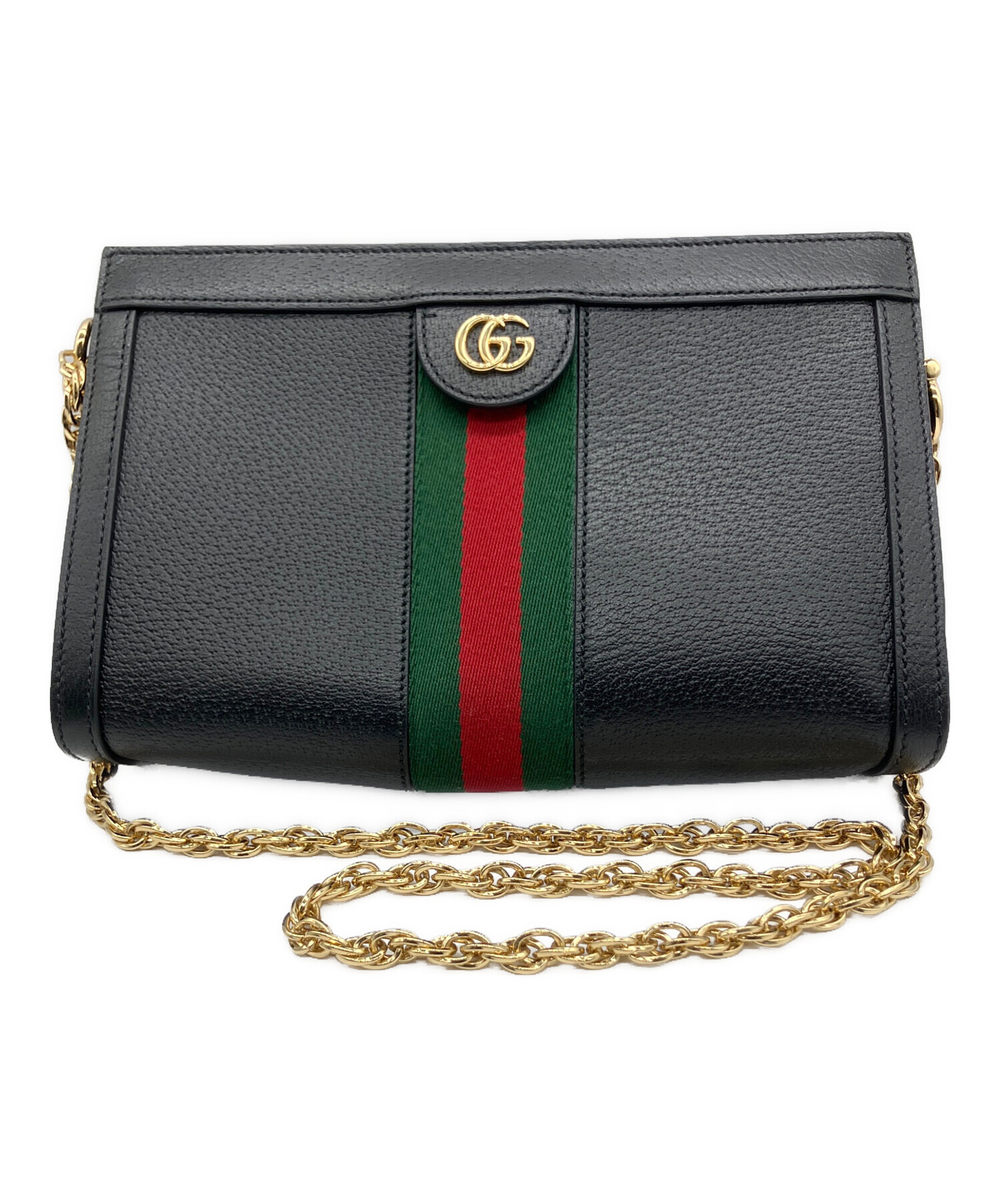 中古・古着通販】GUCCI (グッチ) チェーンショルダーバッグ ブラック