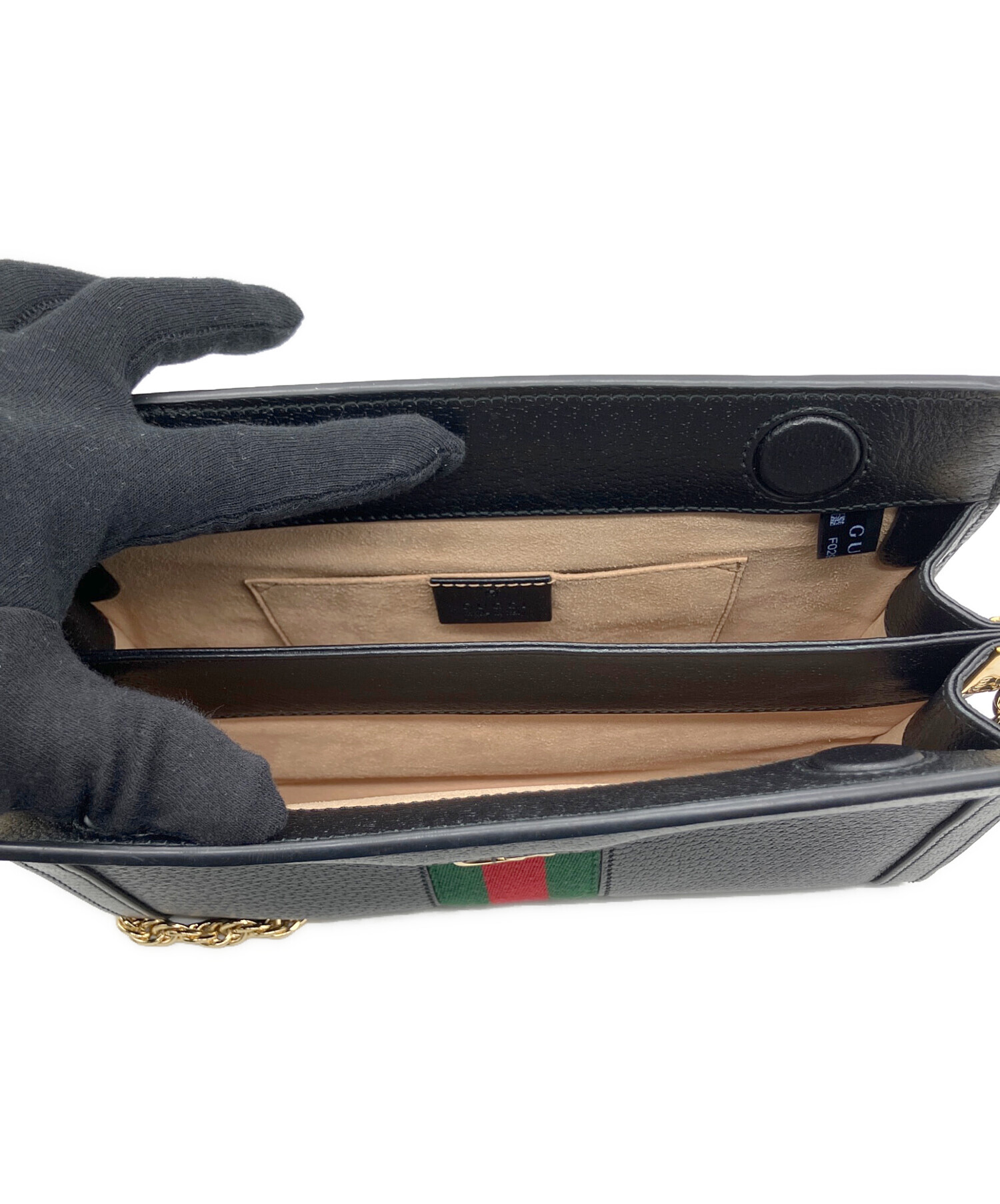 ちページ/M 中古・古着通販】GUCCI (グッチ) チェーンショルダーバッグ ブラック