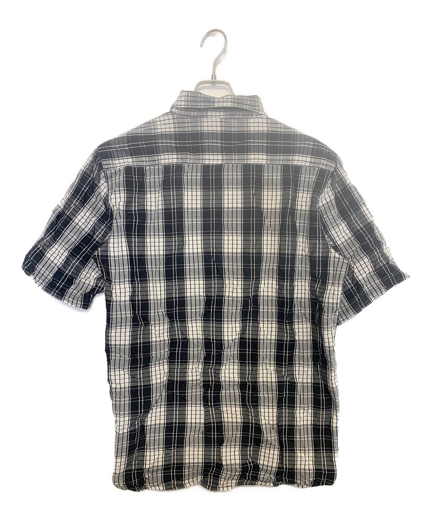 中古・古着通販】stussy (ステューシー) 半袖シャツ ブラック×ホワイト 