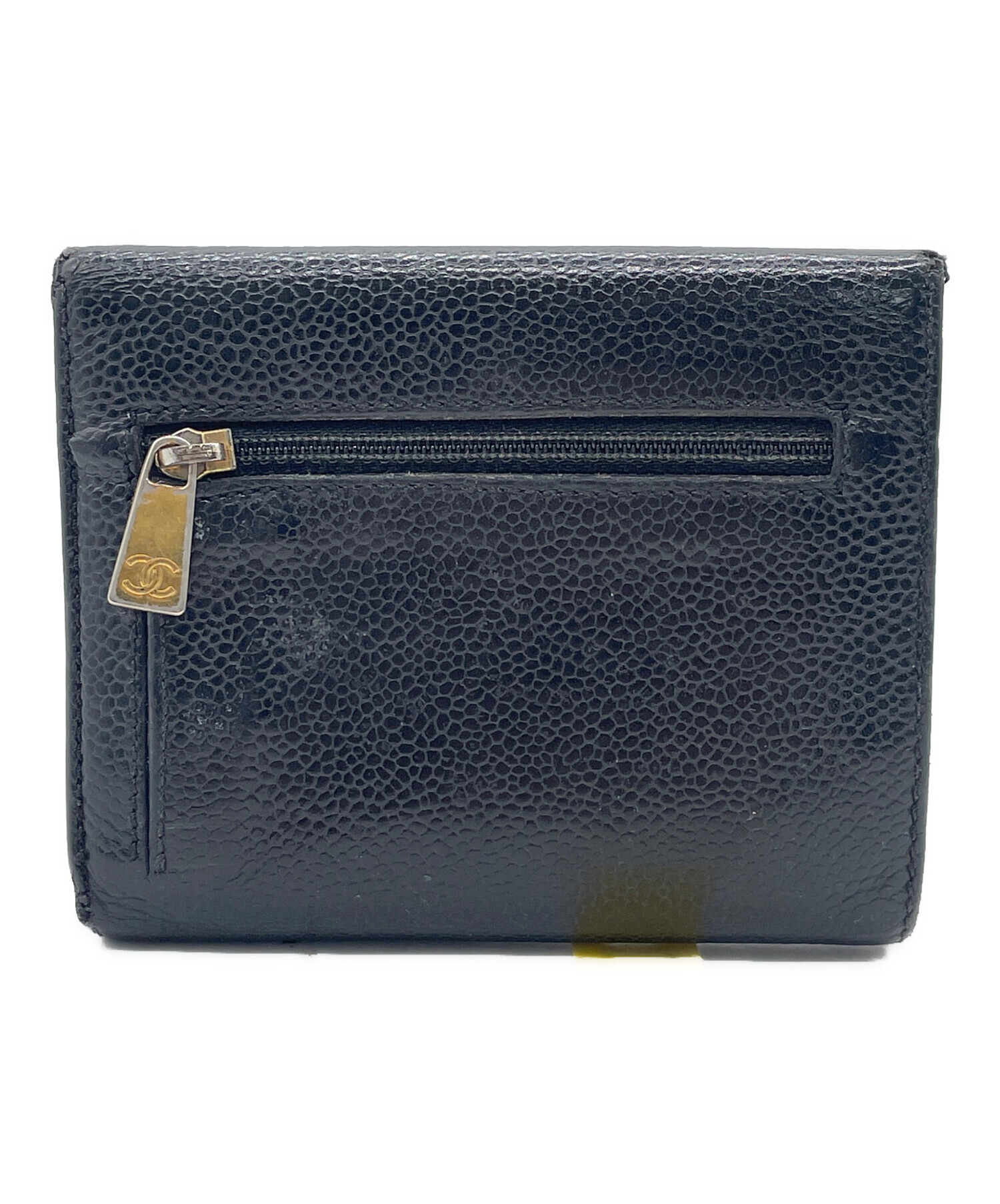 中古・古着通販】CHANEL (シャネル) 3つ折り財布 ブラック｜ブランド 