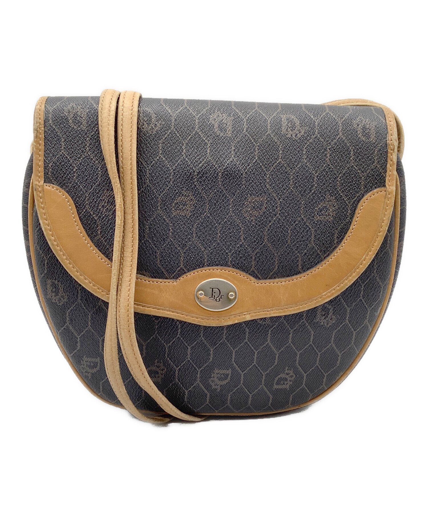 クリスチャンディオール Christian Dior CDロゴ ショルダーバッグ バッグ PVCコーティングキャンバス レザー レディース グレー系 / ブラウン系 【中古】 Christian Dior CDロゴPVCショルダー(ヴィンテージバッグ