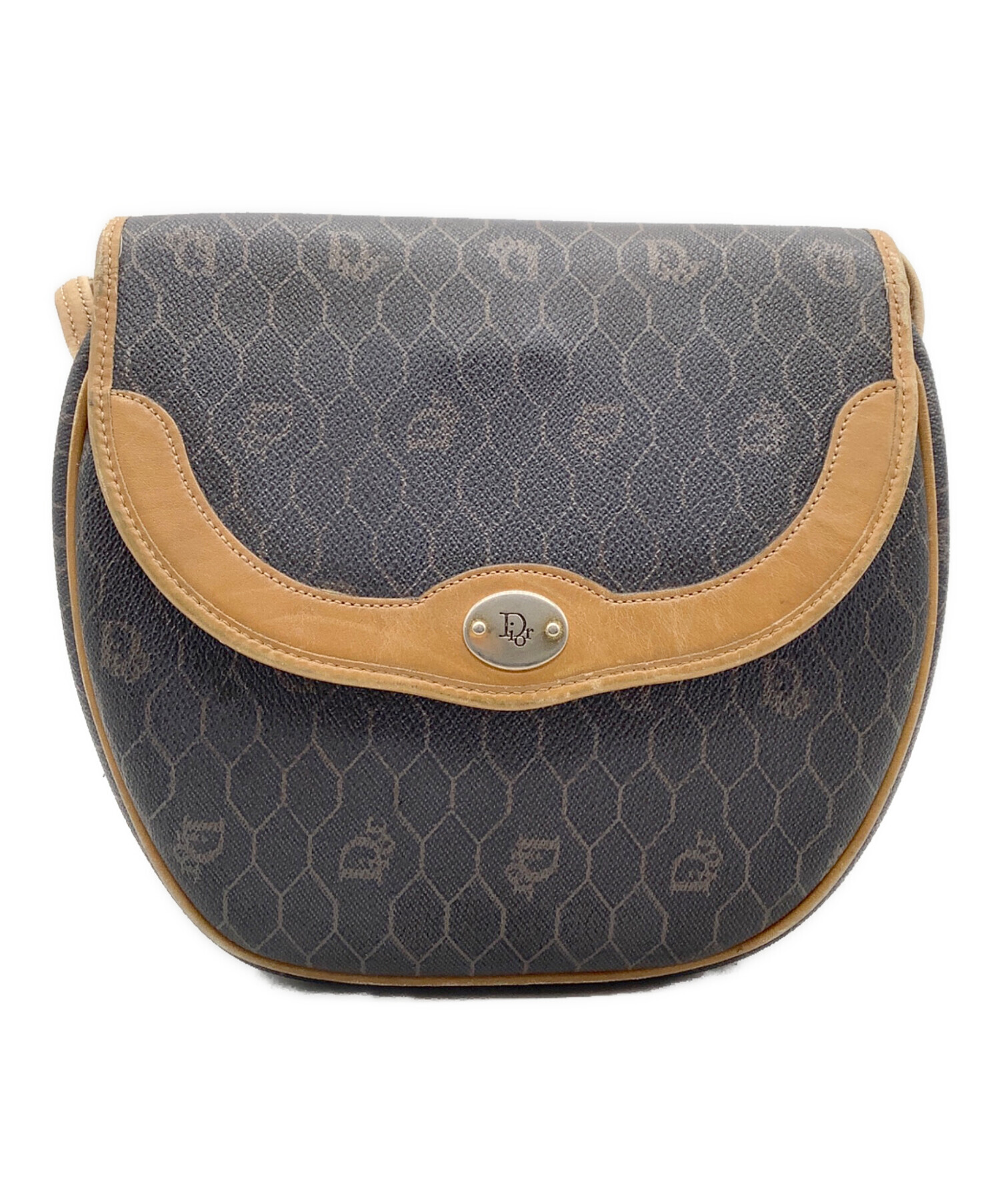 本物 クリスチャン ディオール Christian Dior レザー ショルダーバッグ ポシェット ブラウン バッグ 中古 中古・古着通販】Christian Dior (クリスチャン ディオール