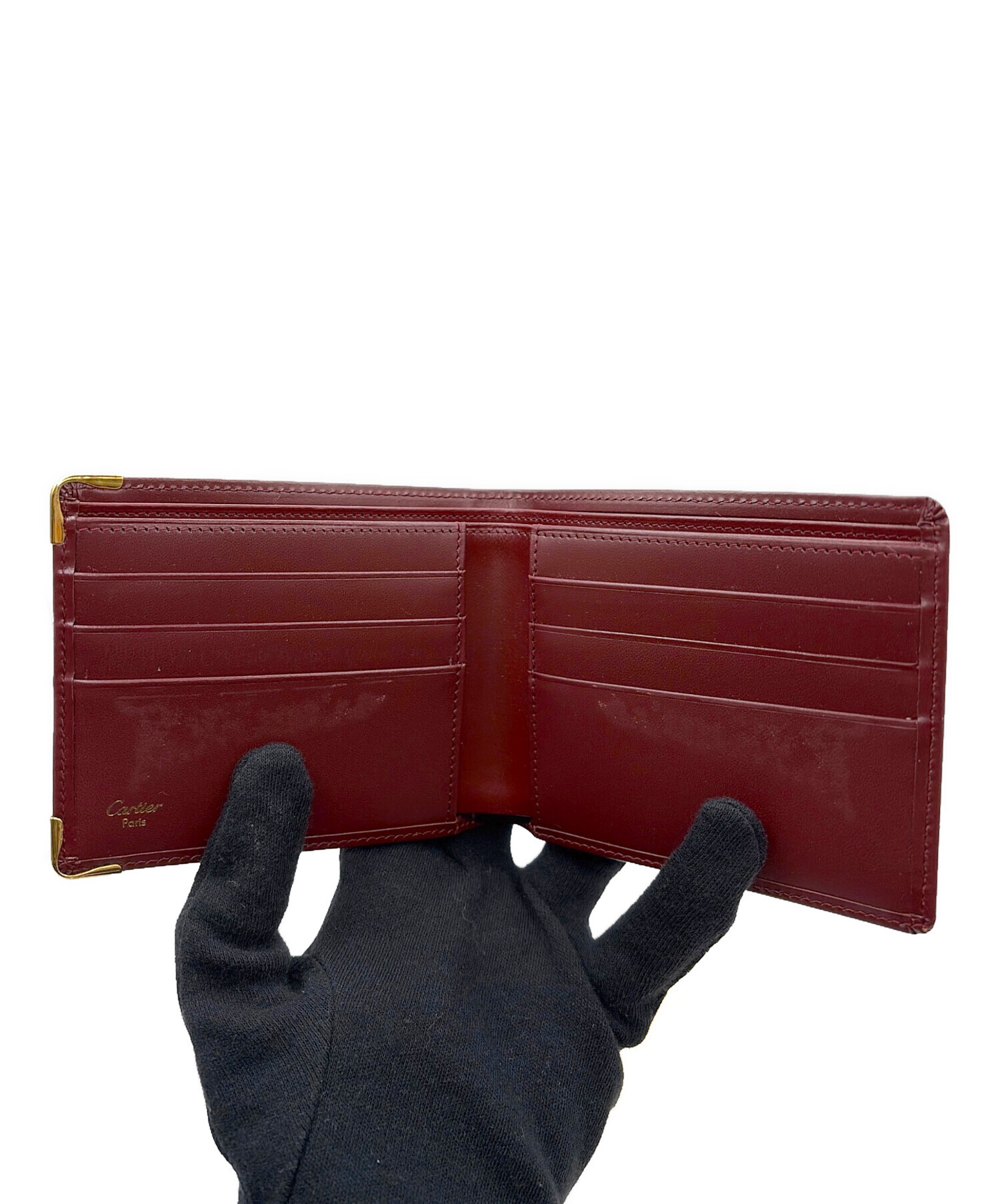 中古・古着通販】Cartier (カルティエ) 2つ折り財布 レッド｜ブランド