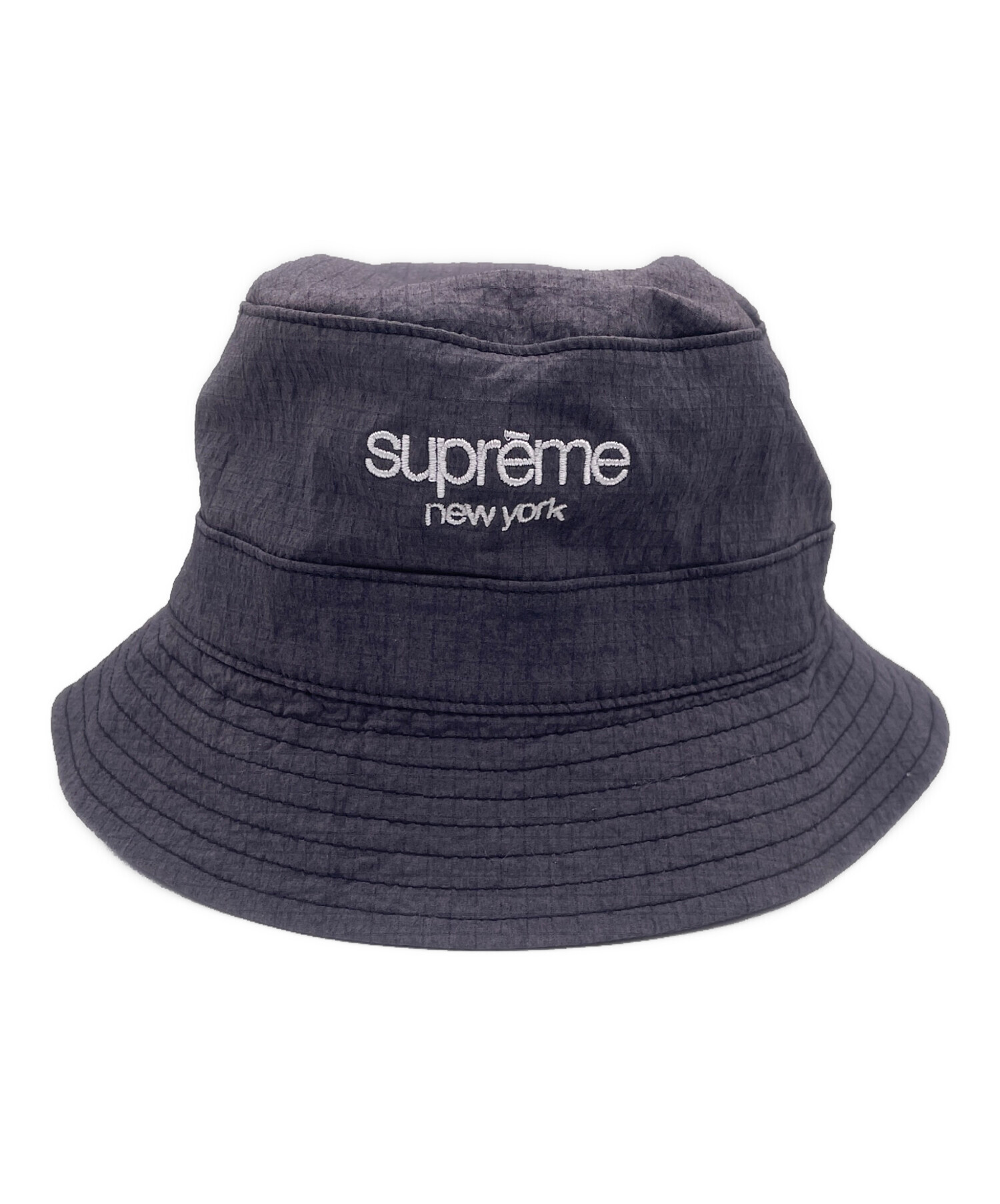 正規品　Supreme シュプリーム　バケットハット　帽子 ネイビー　レザー 中古・古着通販】SUPREME (シュプリーム) バケットハット ネイビー