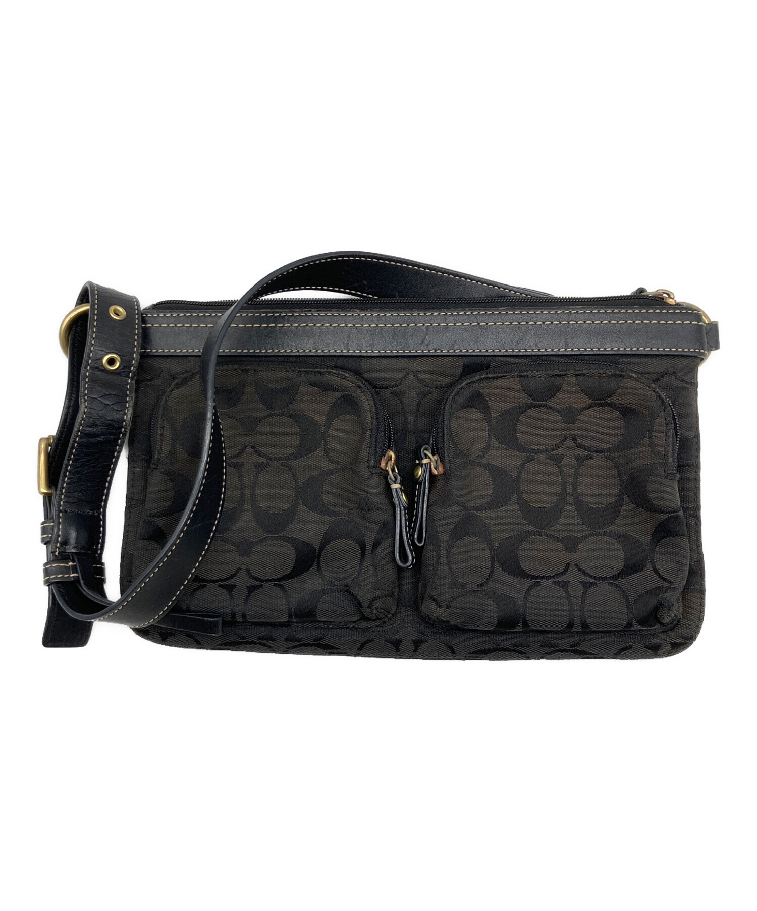 中古・古着通販】COACH (コーチ) ミニショルダーバッグ ブラック 