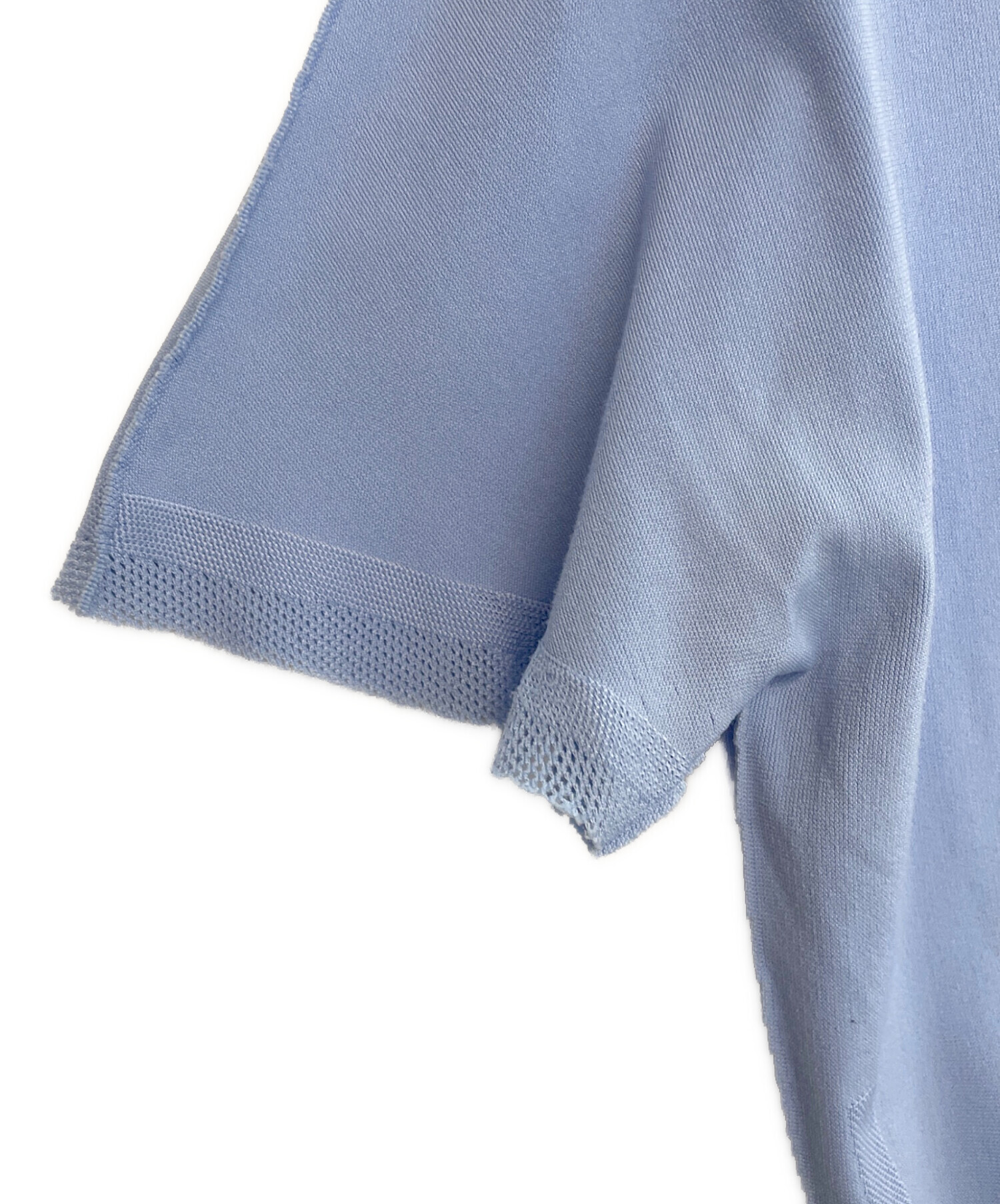 プリーツプリーズ イッセイミヤケ クルーネック トップス 半袖 ブルー 3 中古・古着通販】PLEATS PLEASE ISSEY MIYAKE (プリーツプリーズ