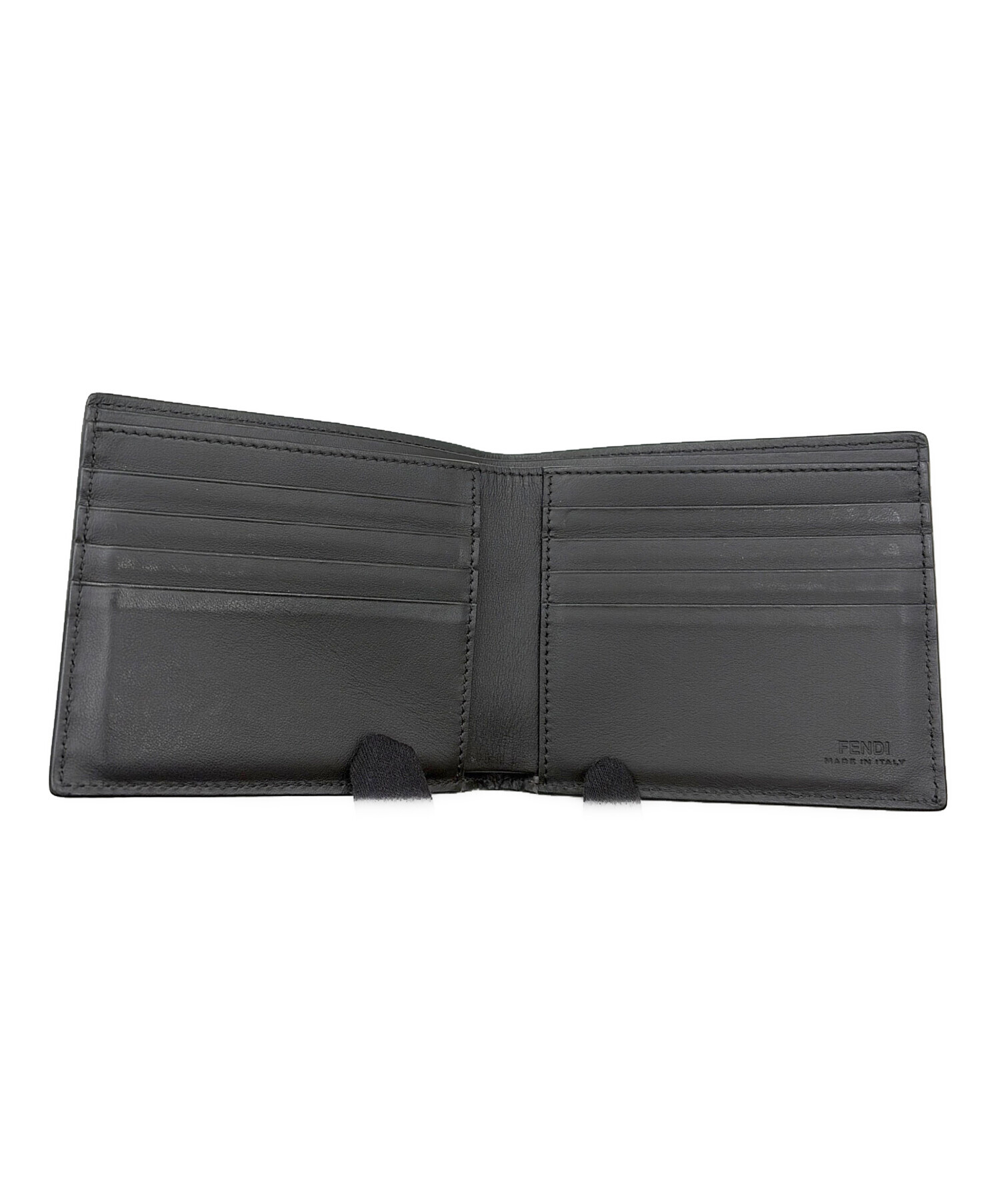 中古美品FENDIフェンディレザー2折財布黒 中古・古着通販】FENDI (フェンディ) 2つ折り財布 ブラック｜ブランド