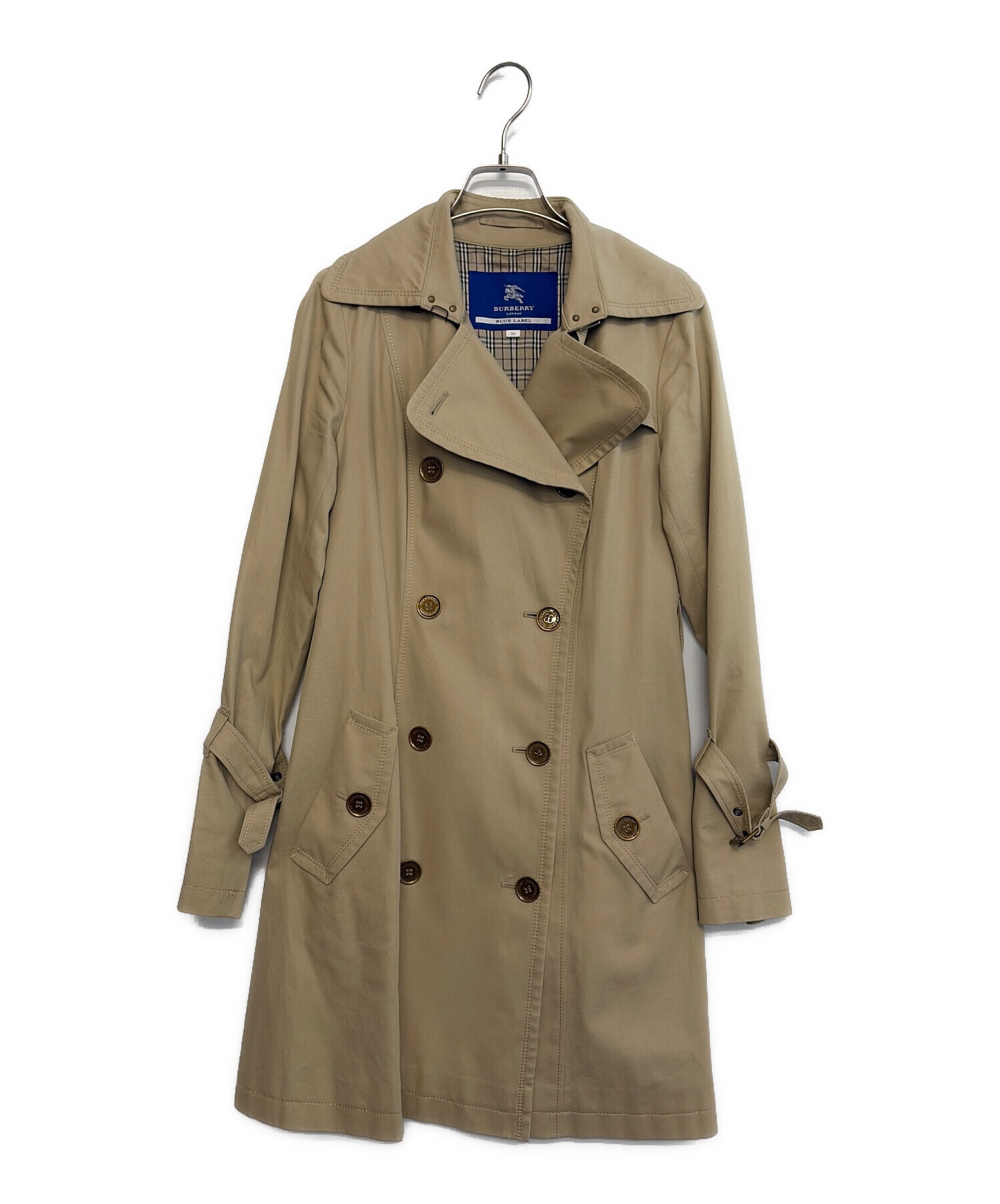 186005 BURBERRY BLUE LABEL バーバリーブルーレーベル トレンチコート L ベージュ レディース [260211HM150148] BURBERRY BLUE LABEL（バーバリーブルーレーベル） E1A17-830-42
