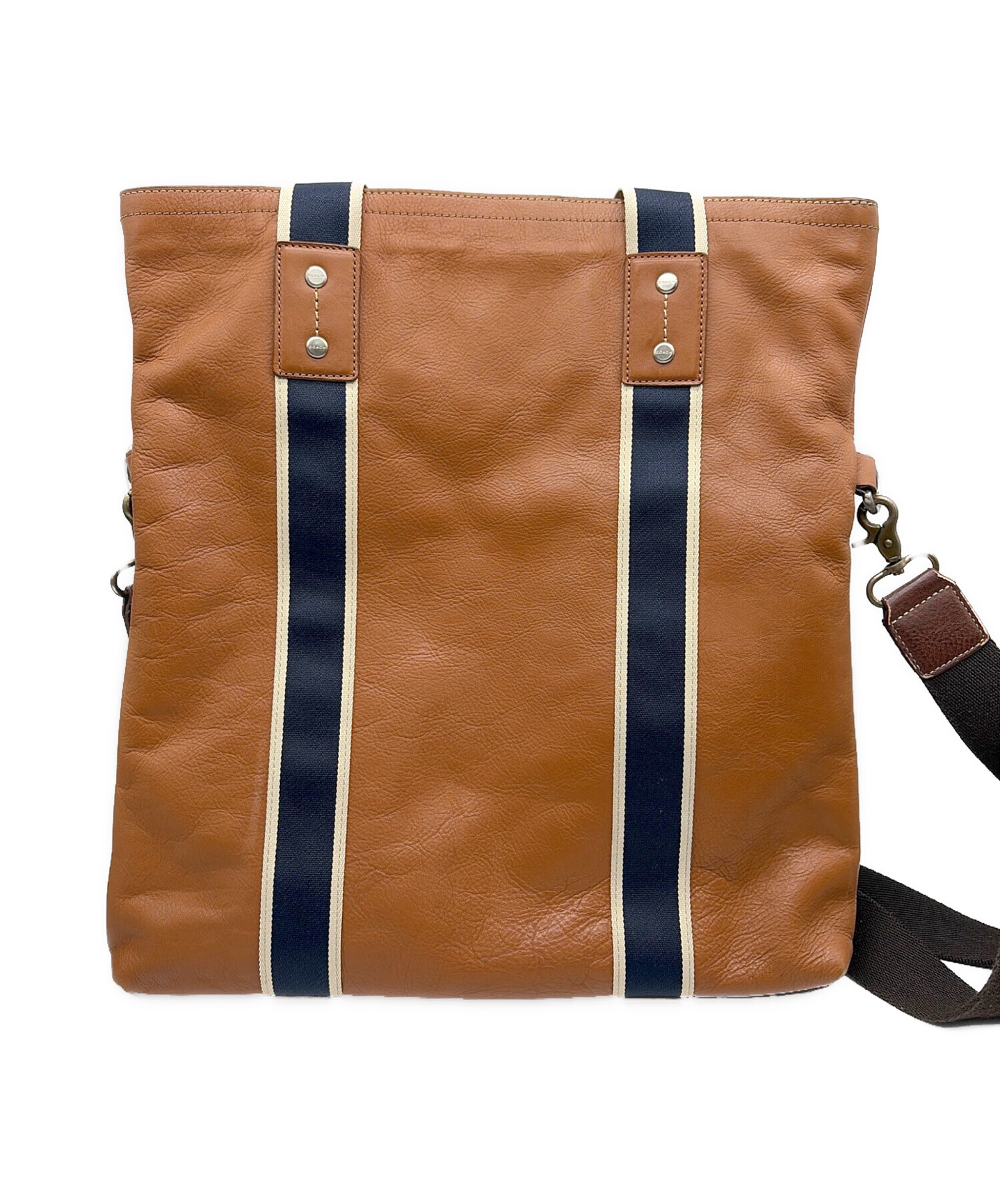 中古・古着通販】COACH (コーチ) レザー2WAYバッグ ブラウン｜ブランド