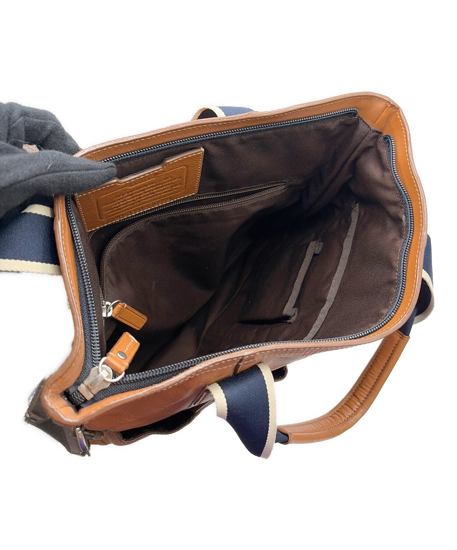 中古・古着通販】COACH (コーチ) レザー2WAYバッグ ブラウン｜ブランド