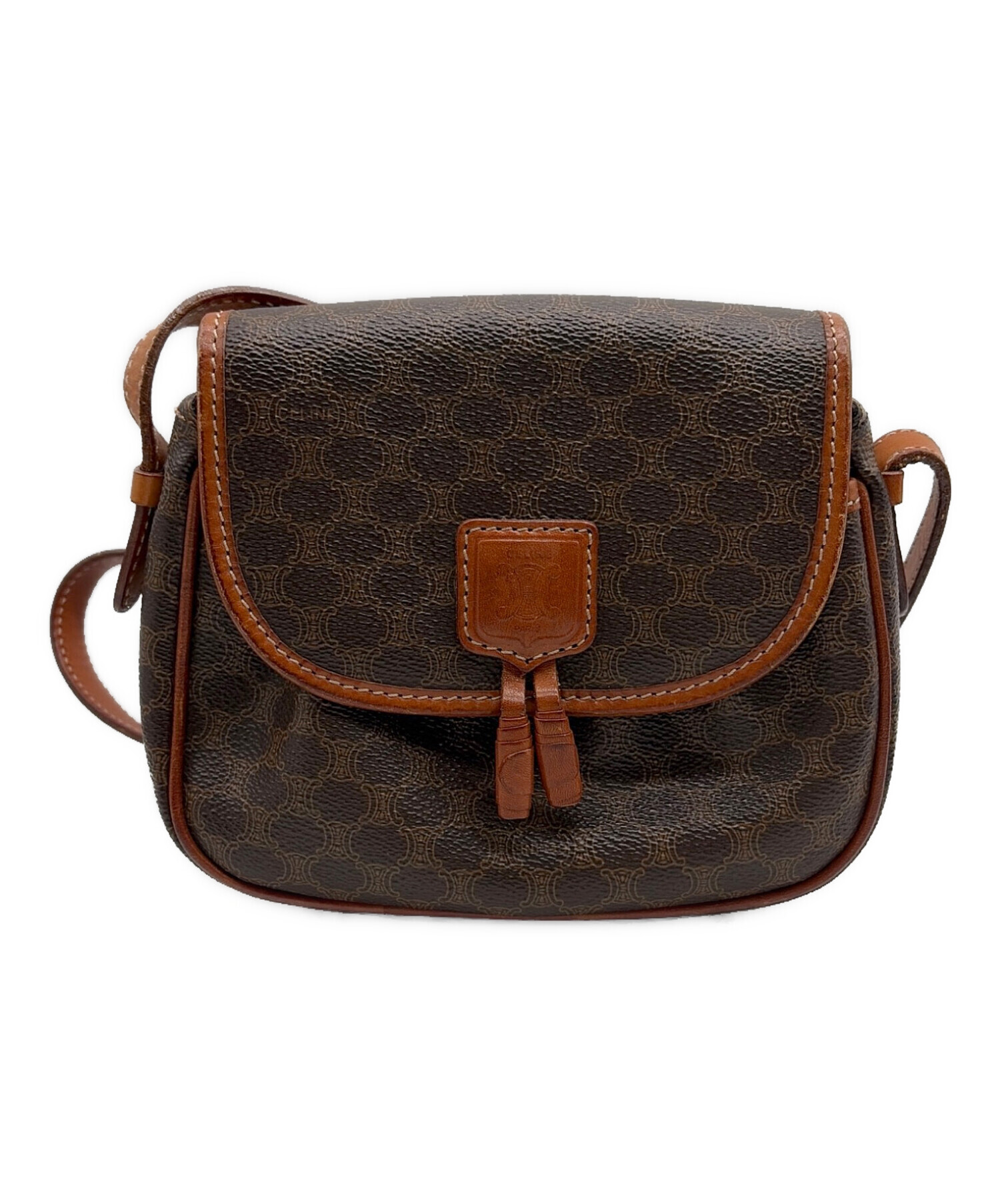 CELINE セリーヌ ショルダーバッグ  茶 【古着】【中古】【送料無料】 中古・古着通販】CELINE (セリーヌ) ミニショルダーバッグ ブラウン