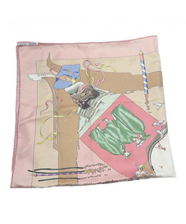 美品 エルメス プリーツスカーフ SILK シルク100% ピンク 船 中古・古着通販】HERMES (エルメス) シルクスカーフ ピンク｜ブランド