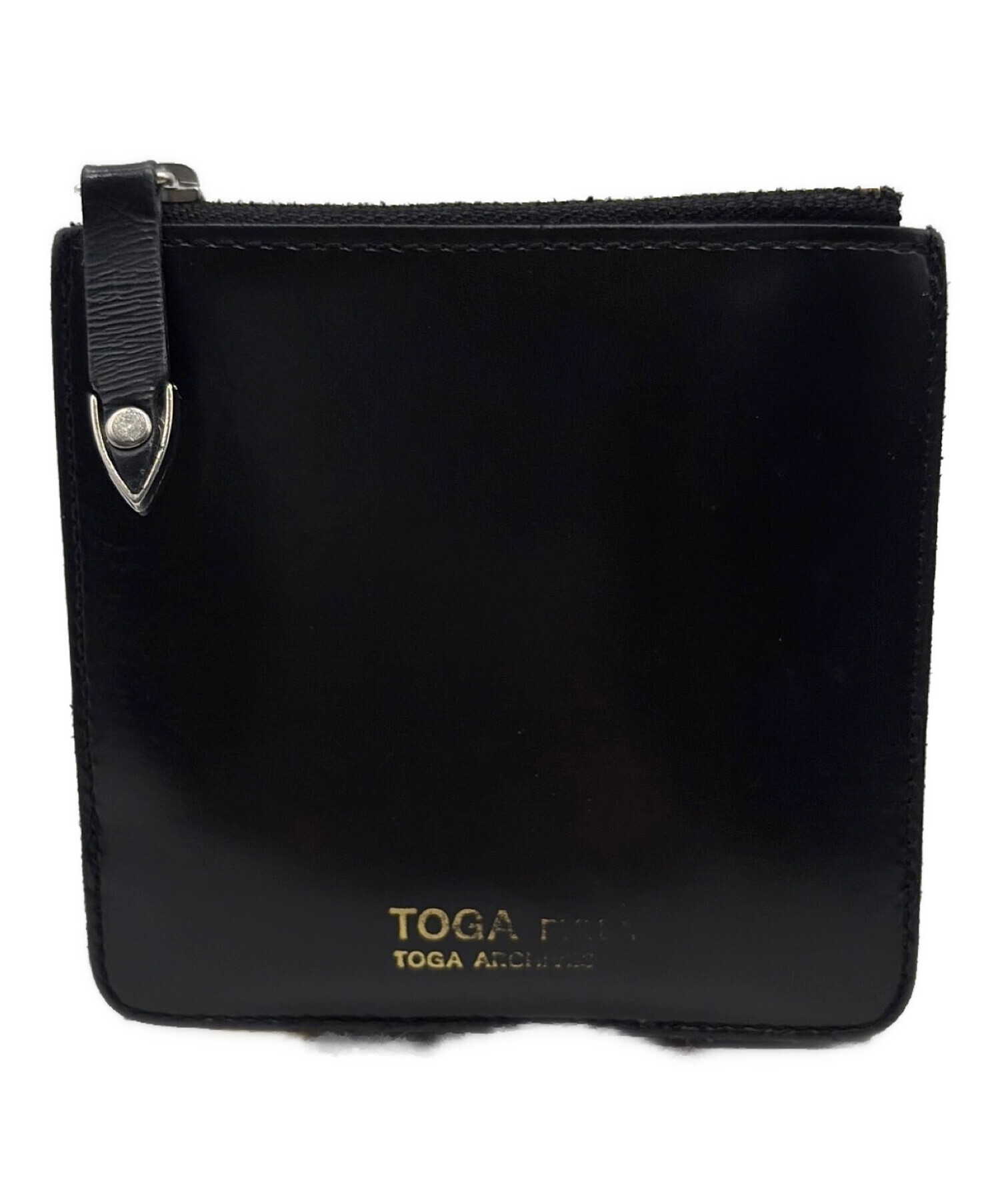 ブラックのレザー製二つ折り財布TOGA PULLA 中古・古着通販】TOGA PULLA (トーガ プルラ) 2つ折り財布 ブラック