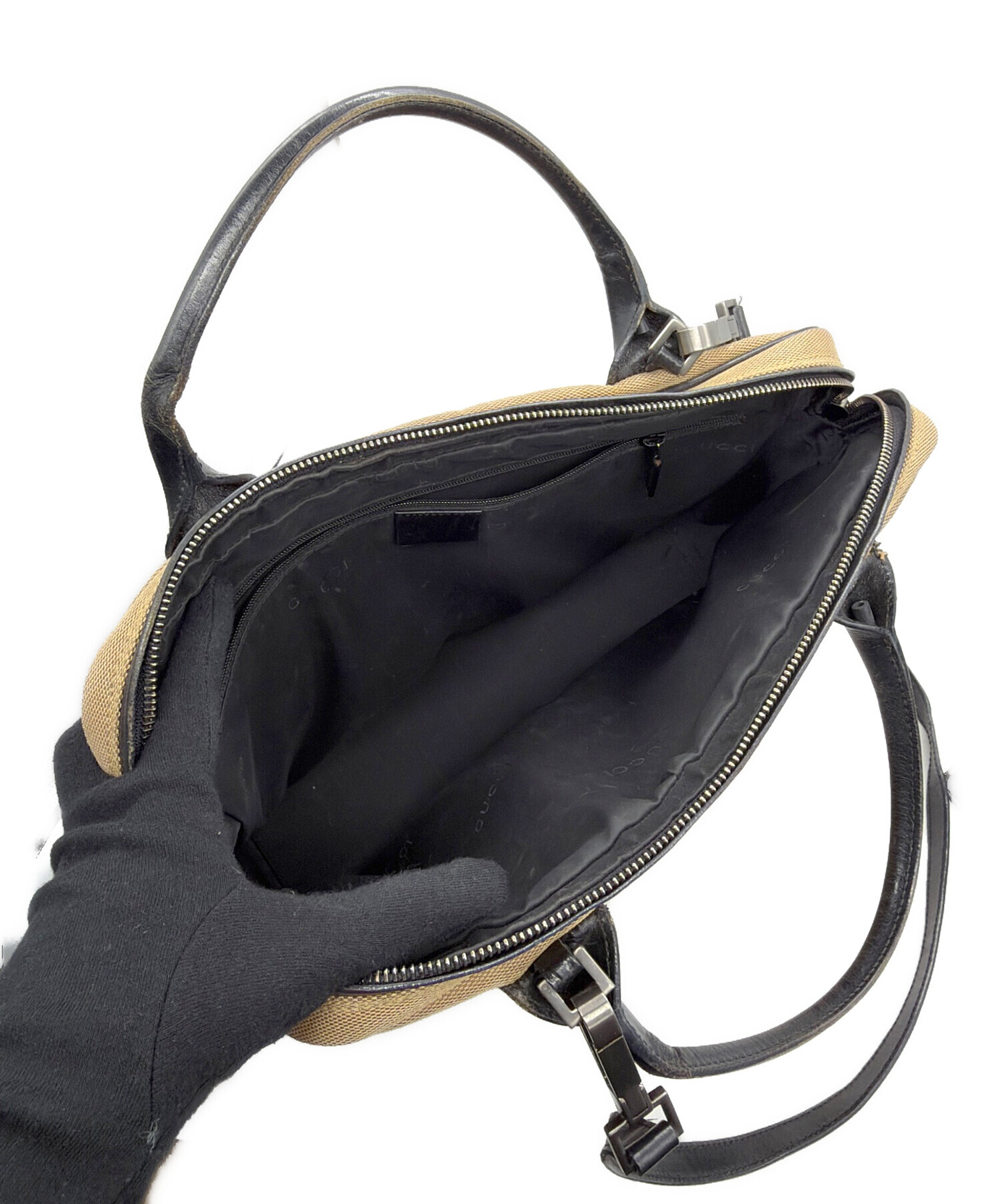 中古・古着通販】GUCCI (グッチ) ハンドバッグ カーキ｜ブランド・古着