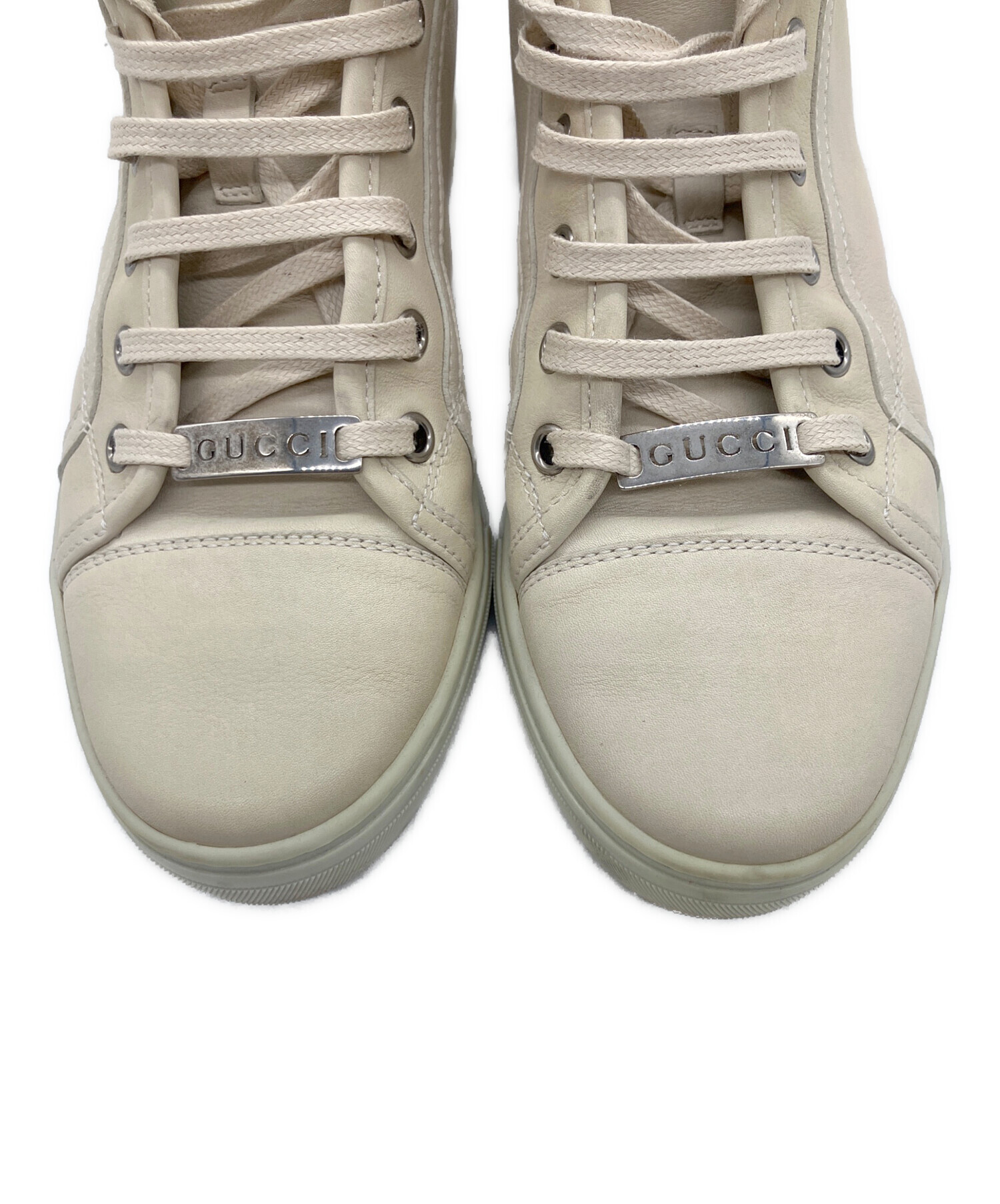 中古・古着通販】GUCCI (グッチ) ハイカットスニーカー ベージュ