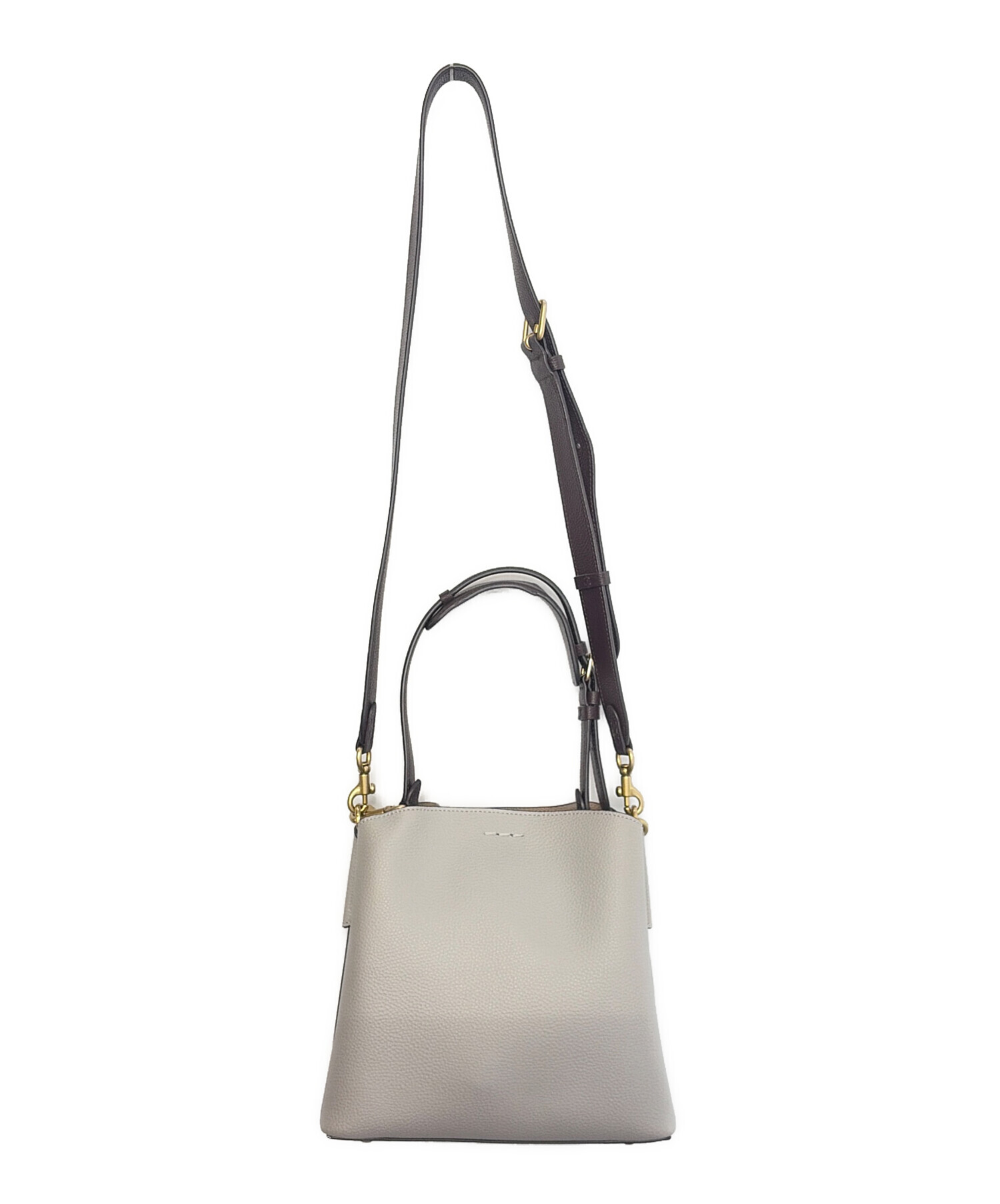 COACH グレー かごバッグ ハンドバッグ 中古・古着通販】COACH (コーチ) バケットショルダーバッグ ライト