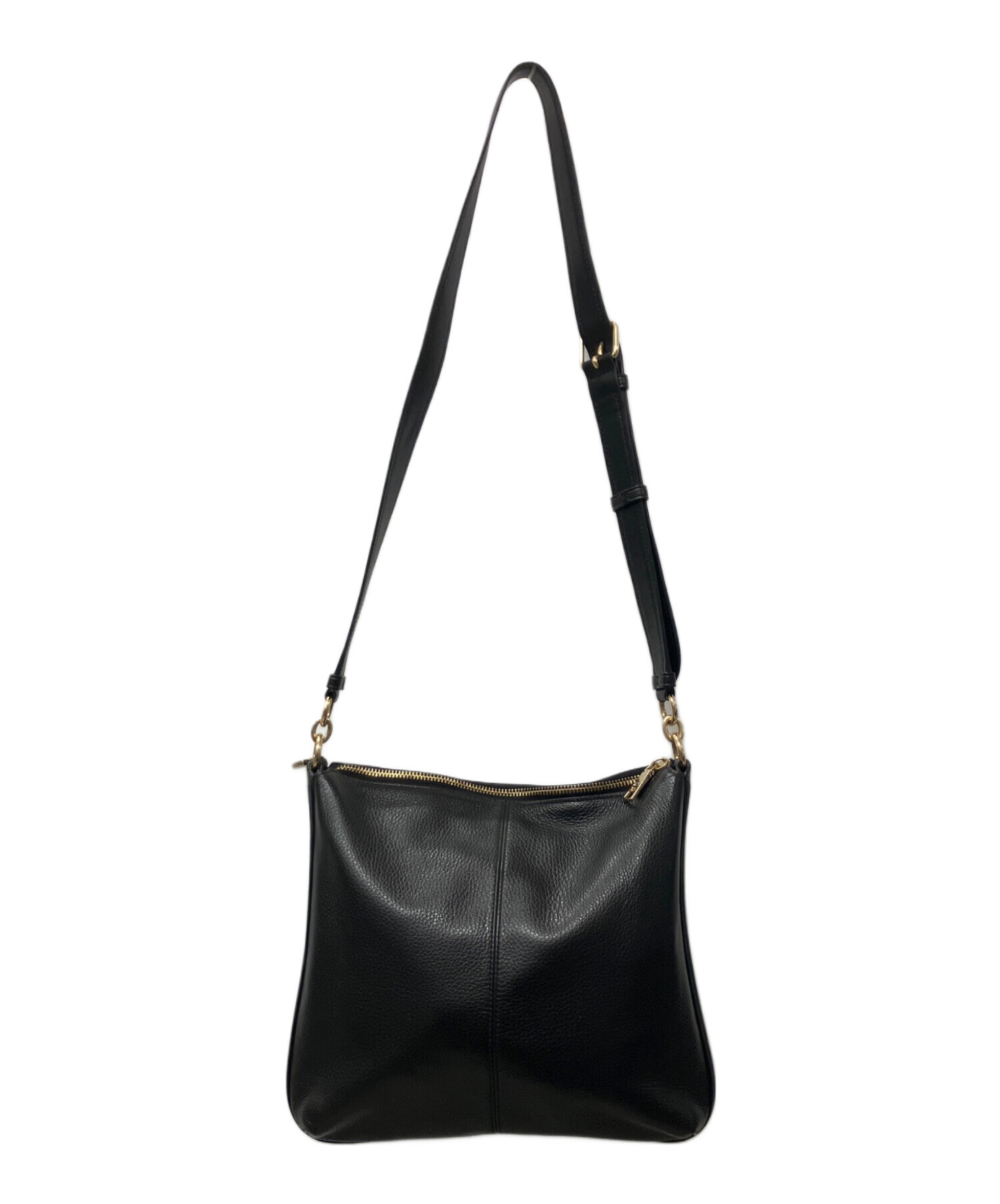 中古・古着通販】COACH (コーチ) ショルダーバッグ ブラック×ゴールド 