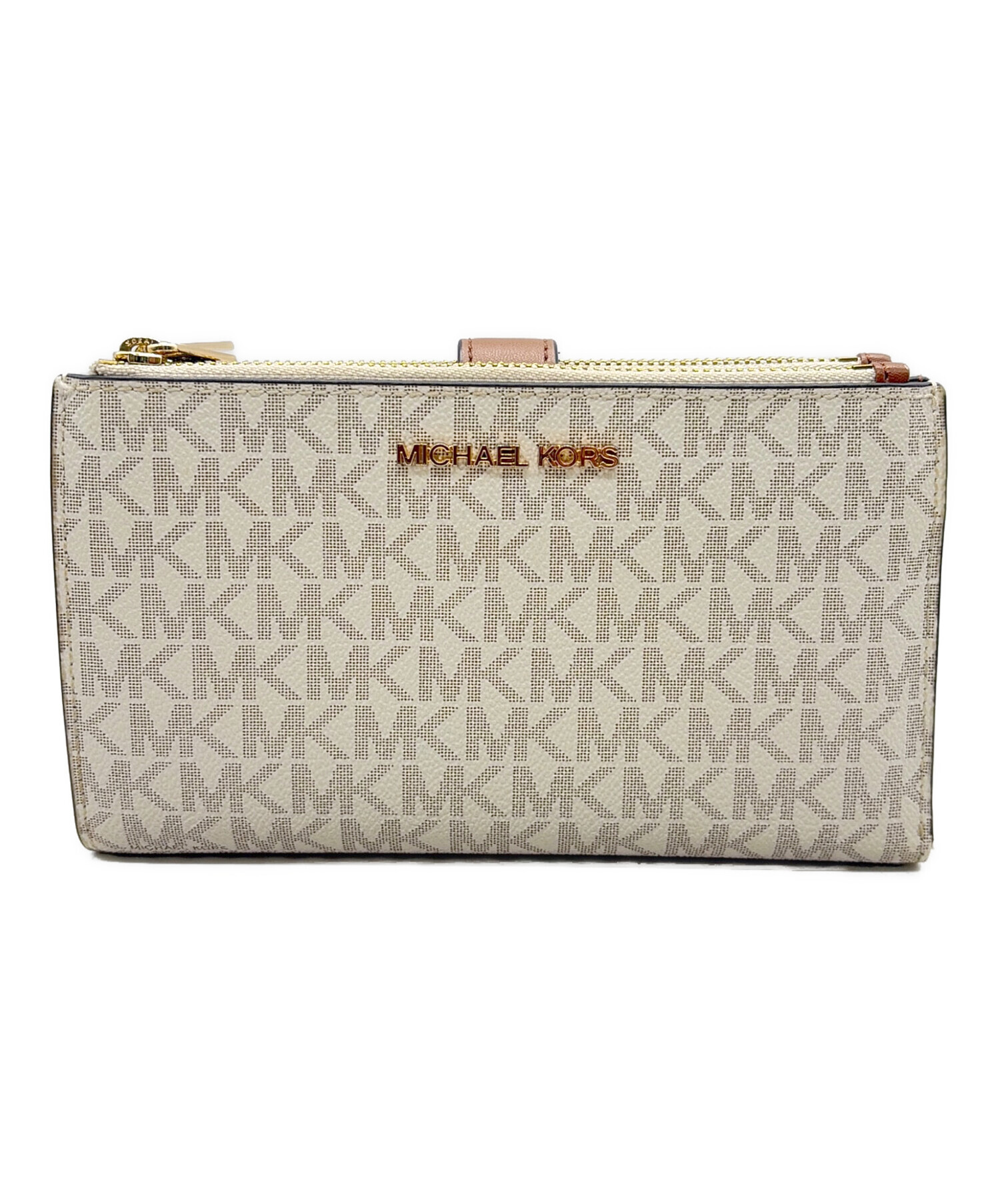 最終値下げ【新品・未使用】MICHAEL KORS二つ折り財布ベージュ 中古・古着通販】MICHAEL KORS (マイケル・コース) 2つ折り財布