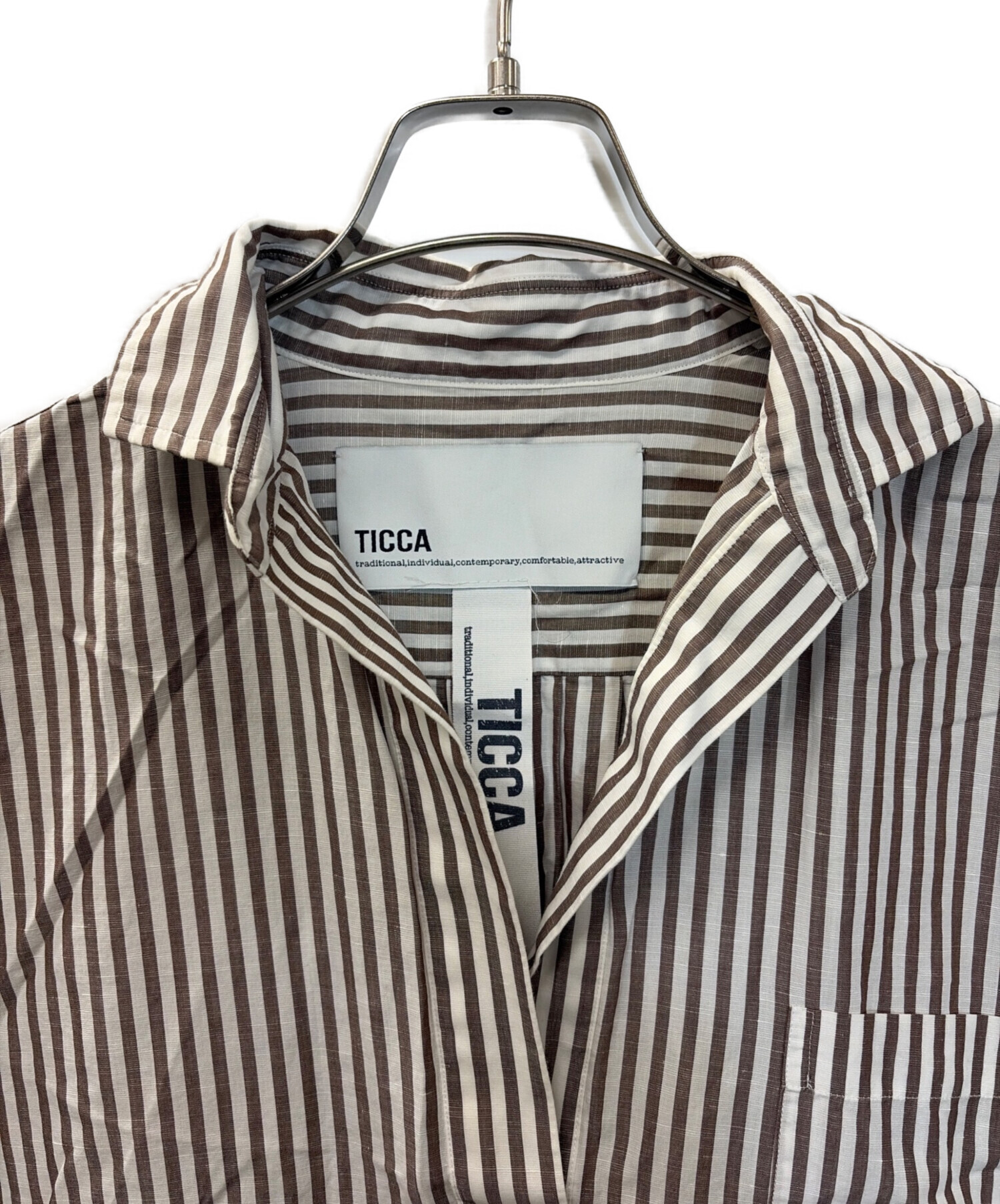 中古・古着通販】TICCA (ティッカ) スキッパーシャツワンピース 