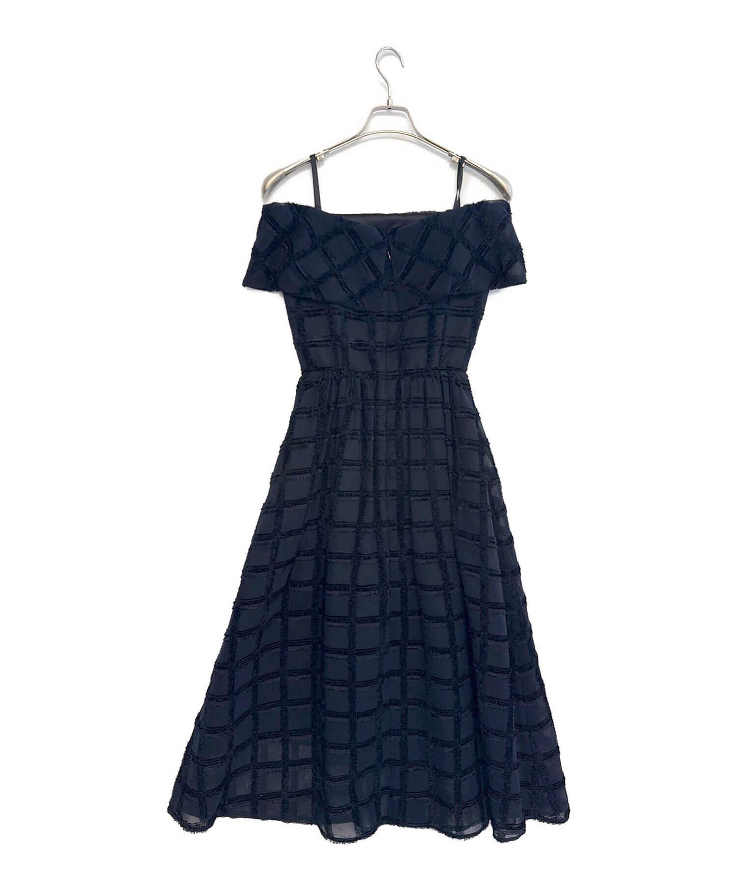 美品⭐️アナイノースリーブワンピース 中古・古着通販】ANAYI (アナイ) ノースリーブワンピース ネイビー