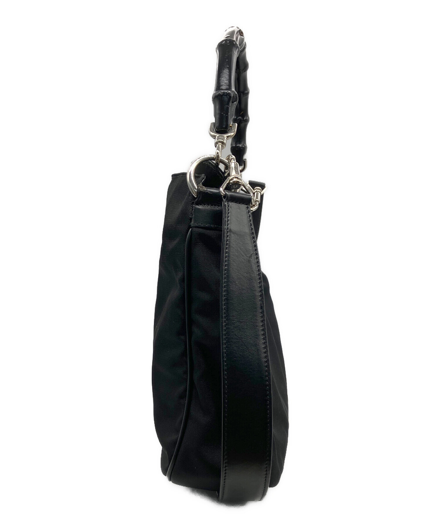 中古・古着通販】GUCCI (グッチ) バンブー ハンドバッグ ブラック