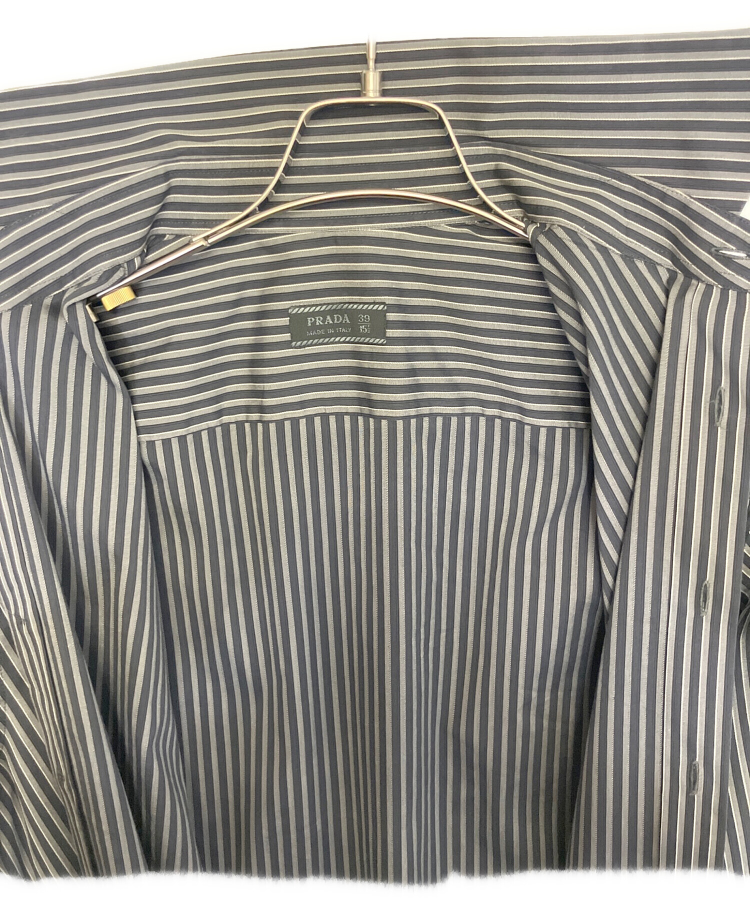 中古・古着通販】PRADA (プラダ) 長袖シャツ ブラック×グレー サイズ
