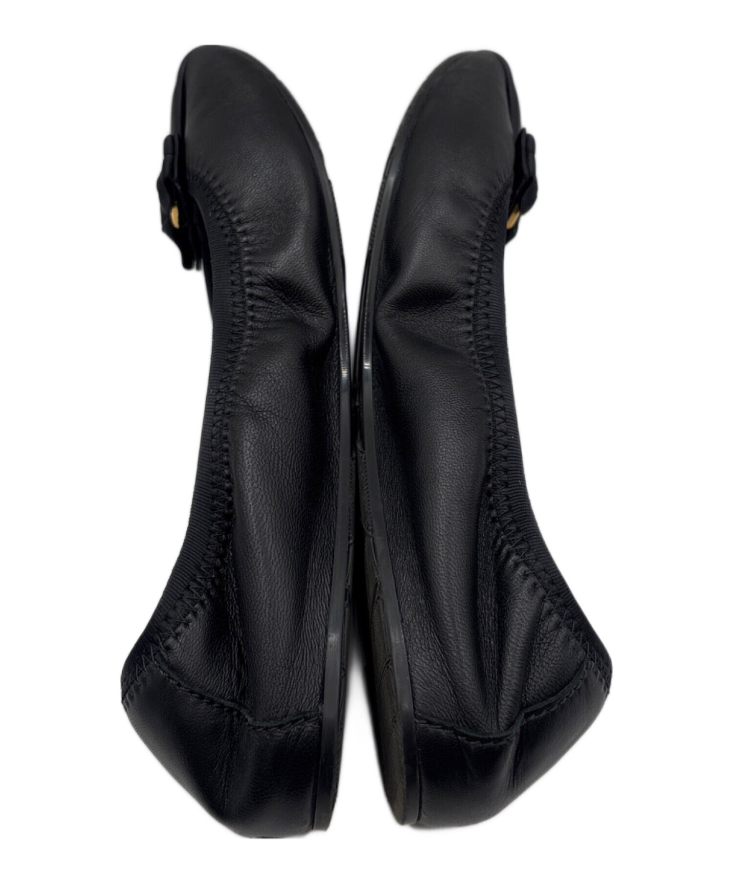 Salvatore Ferragamo ブラック バレエシューズ　中古　美品 中古・古着通販】Salvatore Ferragamo (サルヴァトーレ フェラガモ