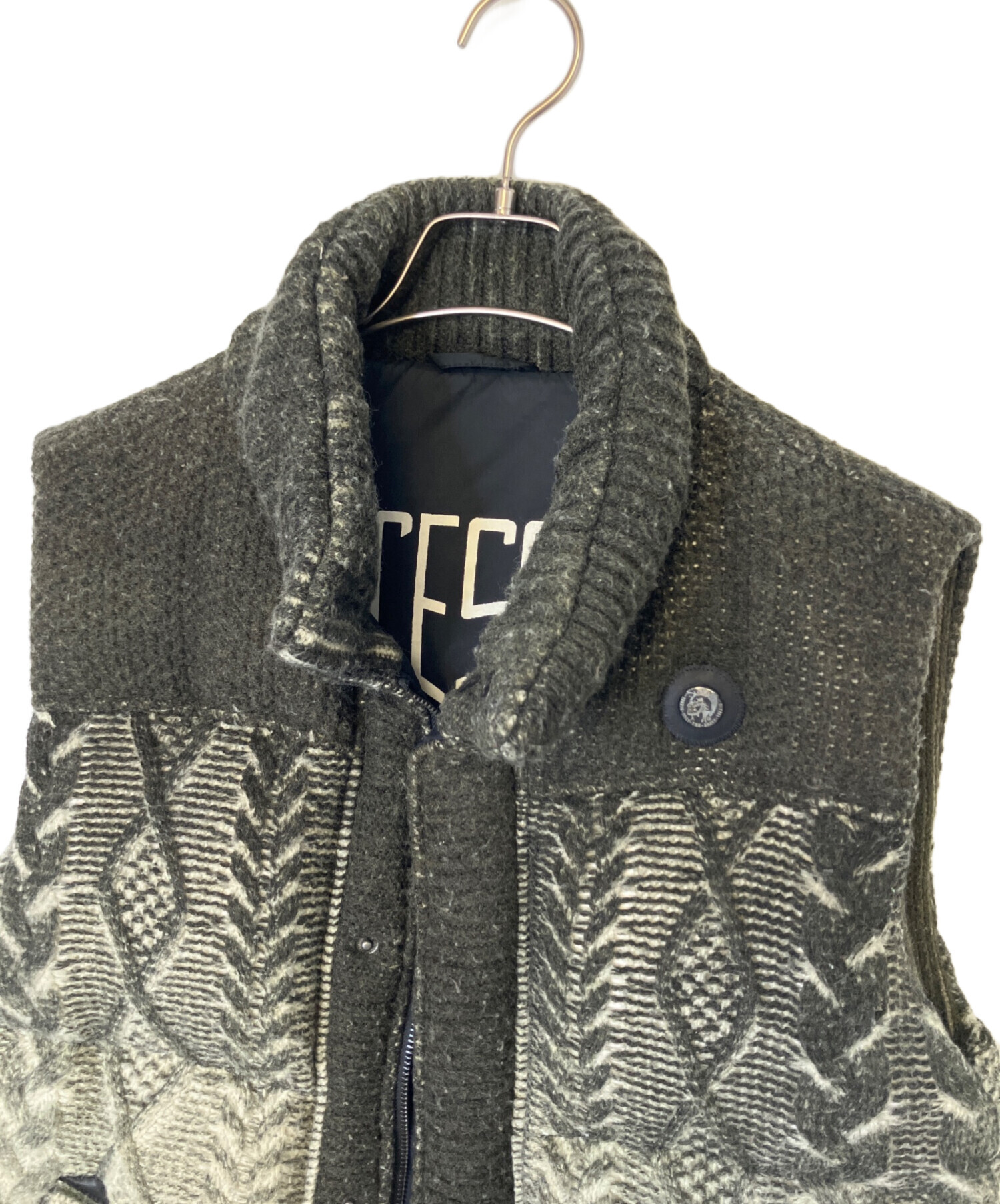 DIESEL ディーゼル ベスト S グレー 【古着】【中古】【送料無料】 中古・古着通販】DIESEL (ディーゼル) ニットベスト ブラウン
