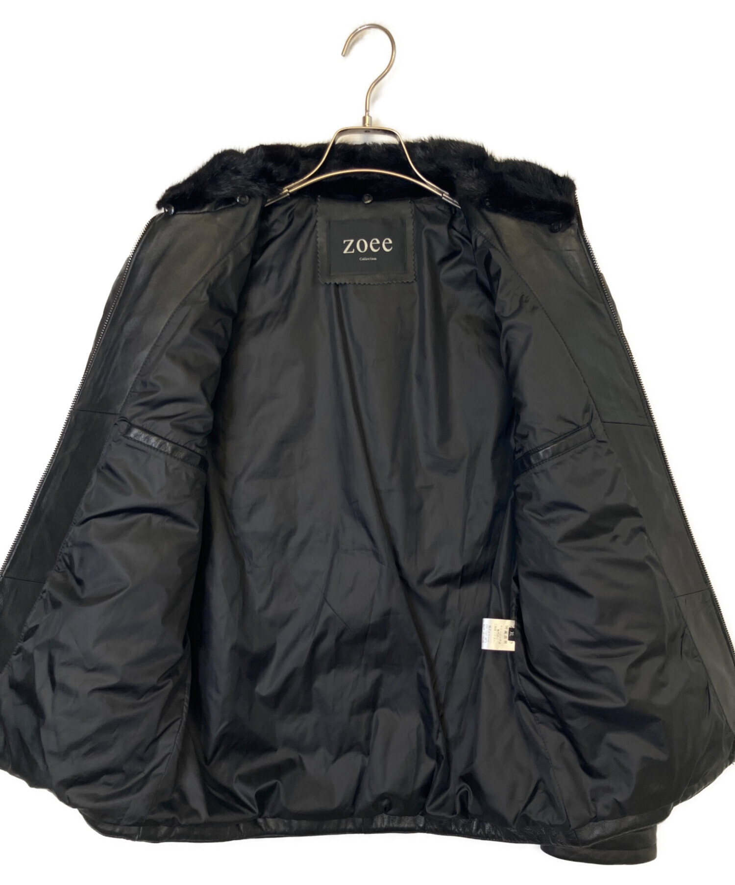 中古・古着通販】zoee (ゾーイ) ラムレザージャケット ブラック サイズ