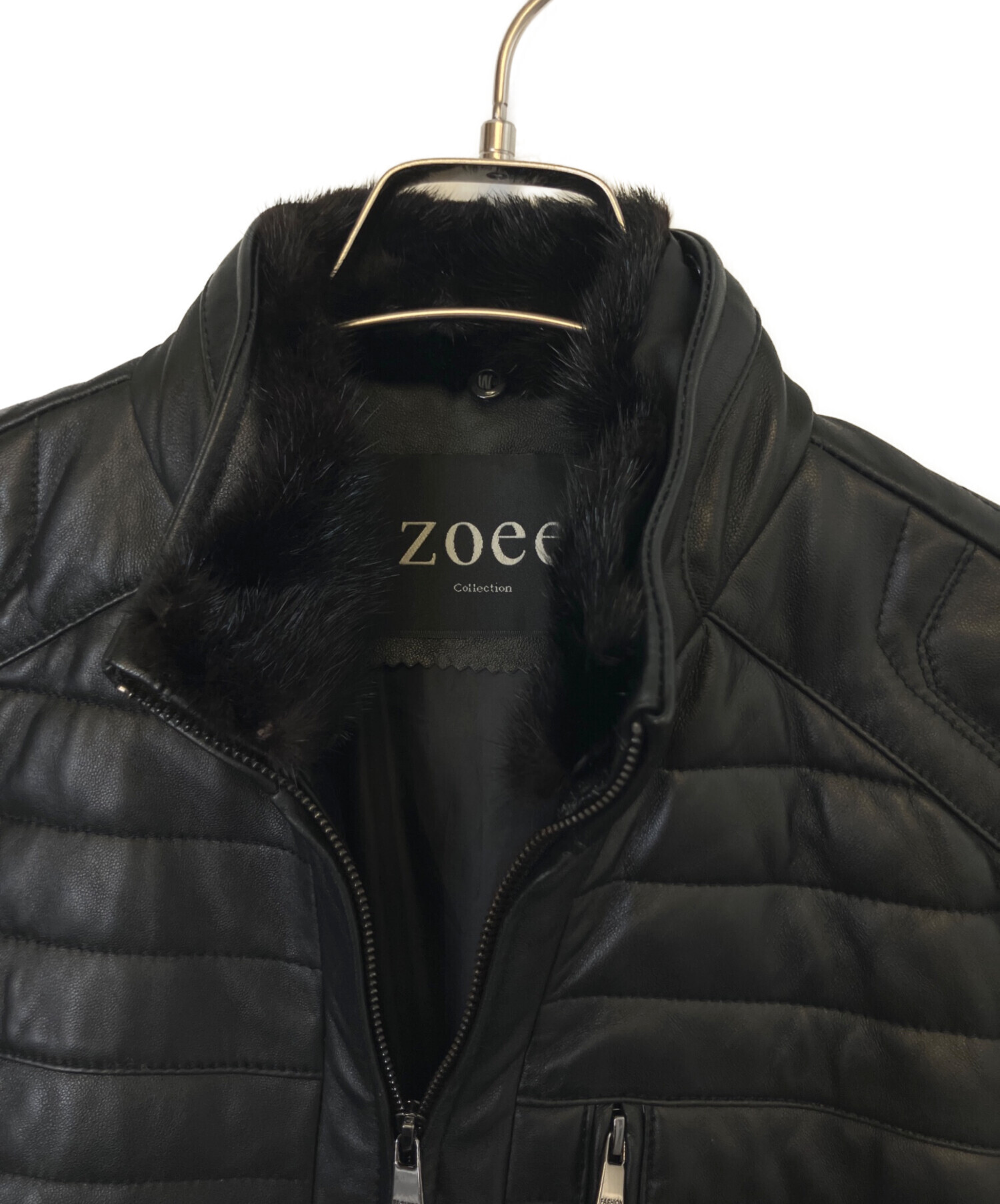 中古・古着通販】zoee (ゾーイ) ラムレザージャケット ブラック サイズ