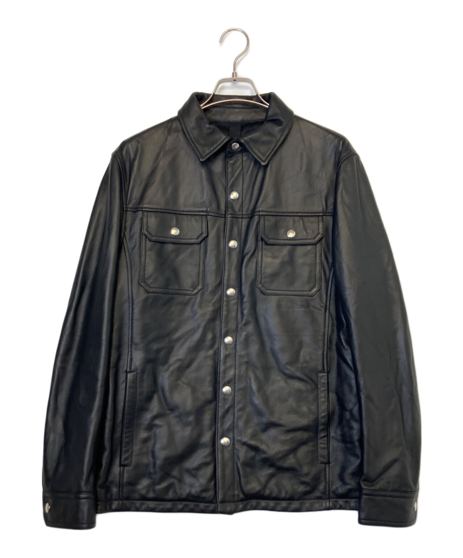 GARRETT レザージャケット ITALY製 48 黒 中古・古着通販】GARRETT (ギャレット) レザージャケット ブラック
