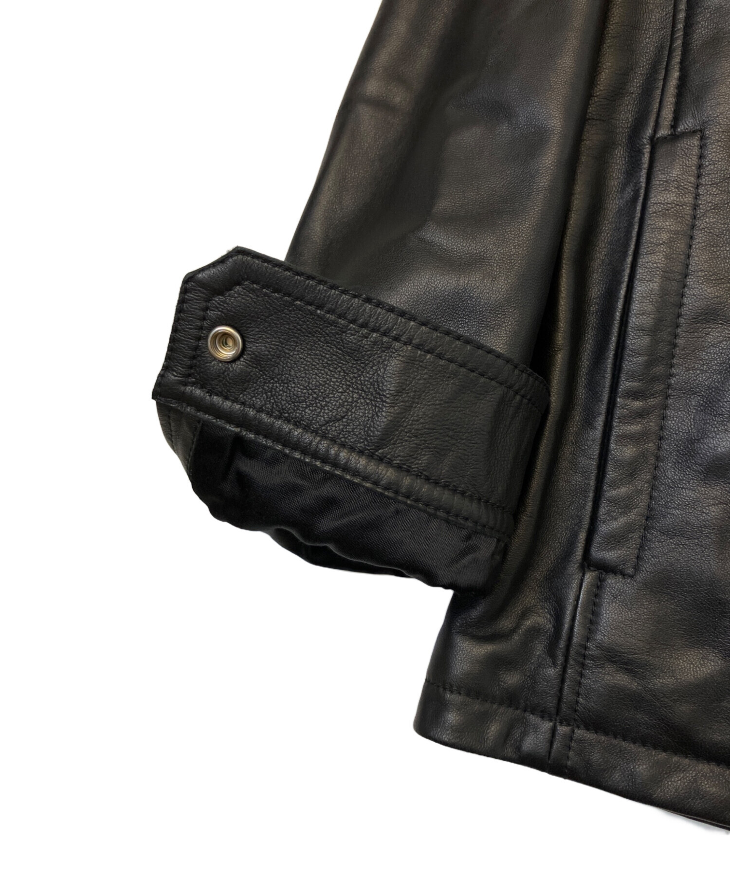 GARRETT レザージャケット ITALY製 48 黒 中古・古着通販】GARRETT (ギャレット) レザージャケット ブラック