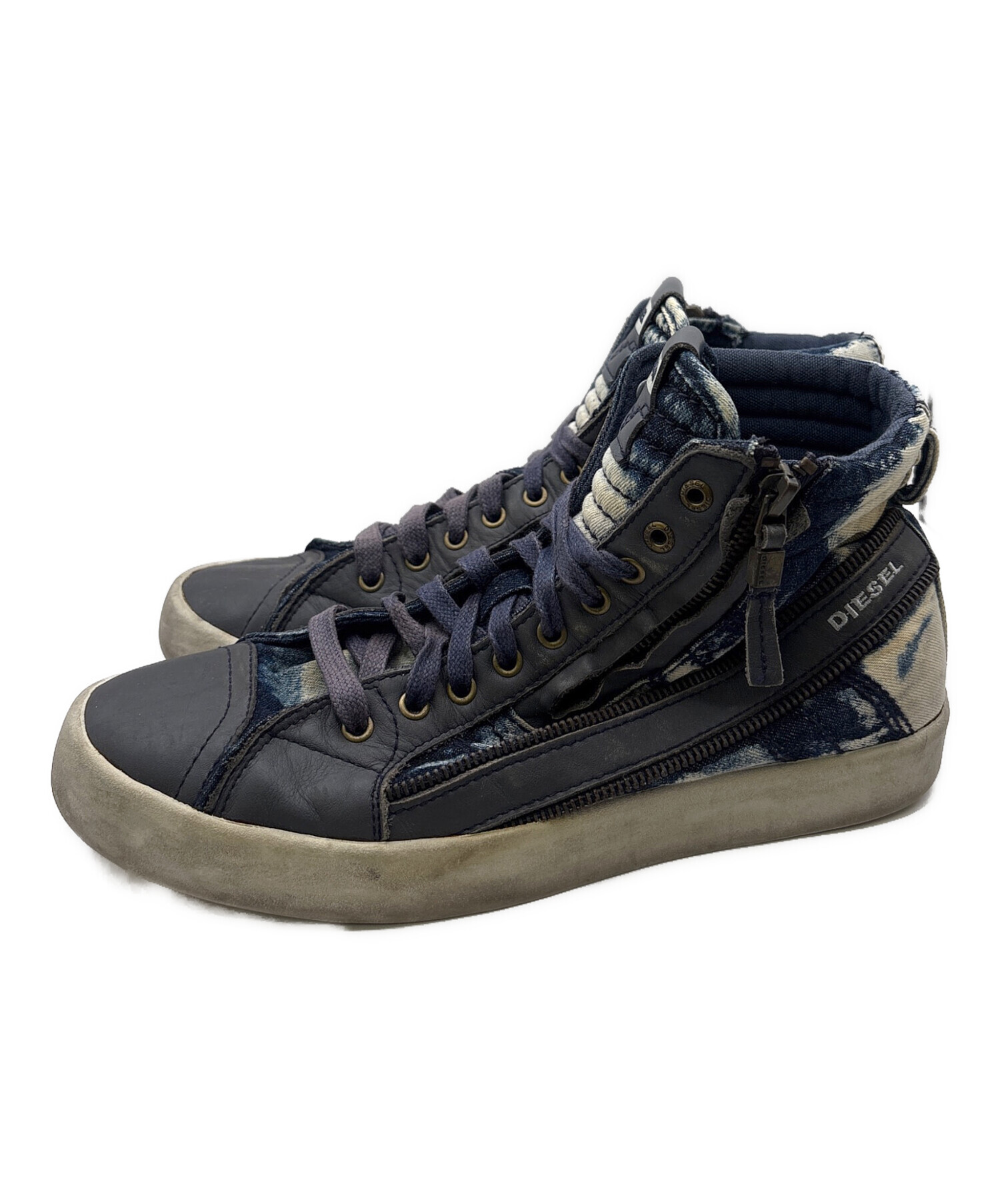 diesel スニーカー 5/16まで限定出品 中古・古着通販】DIESEL (ディーゼル) ハイカットスニーカー ネイビー