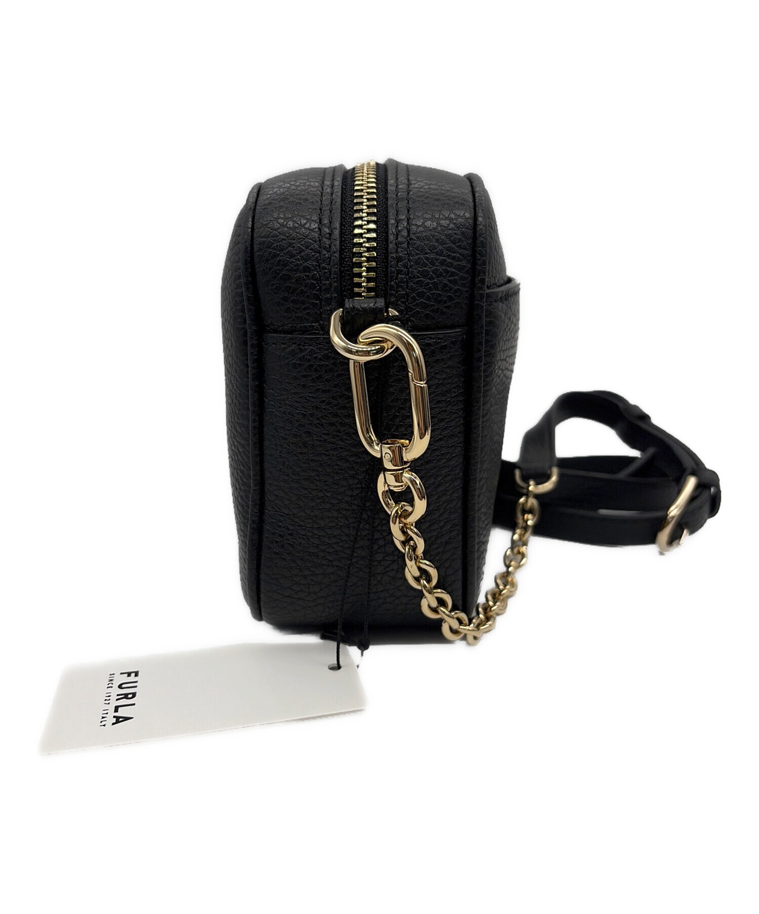【未使用】FURLA ショルダーバッグ　ブラック 中古・古着通販】FURLA (フルラ) ショルダーバッグ ブラック｜ブランド