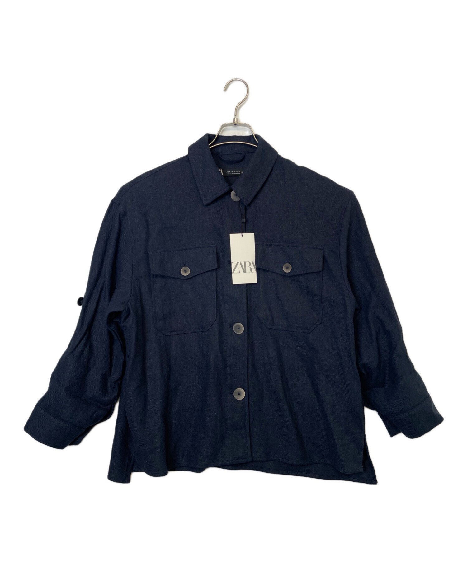 中古・古着通販】ZARA (ザラ) ZARA 長袖 シャツジャケット ネイビー 