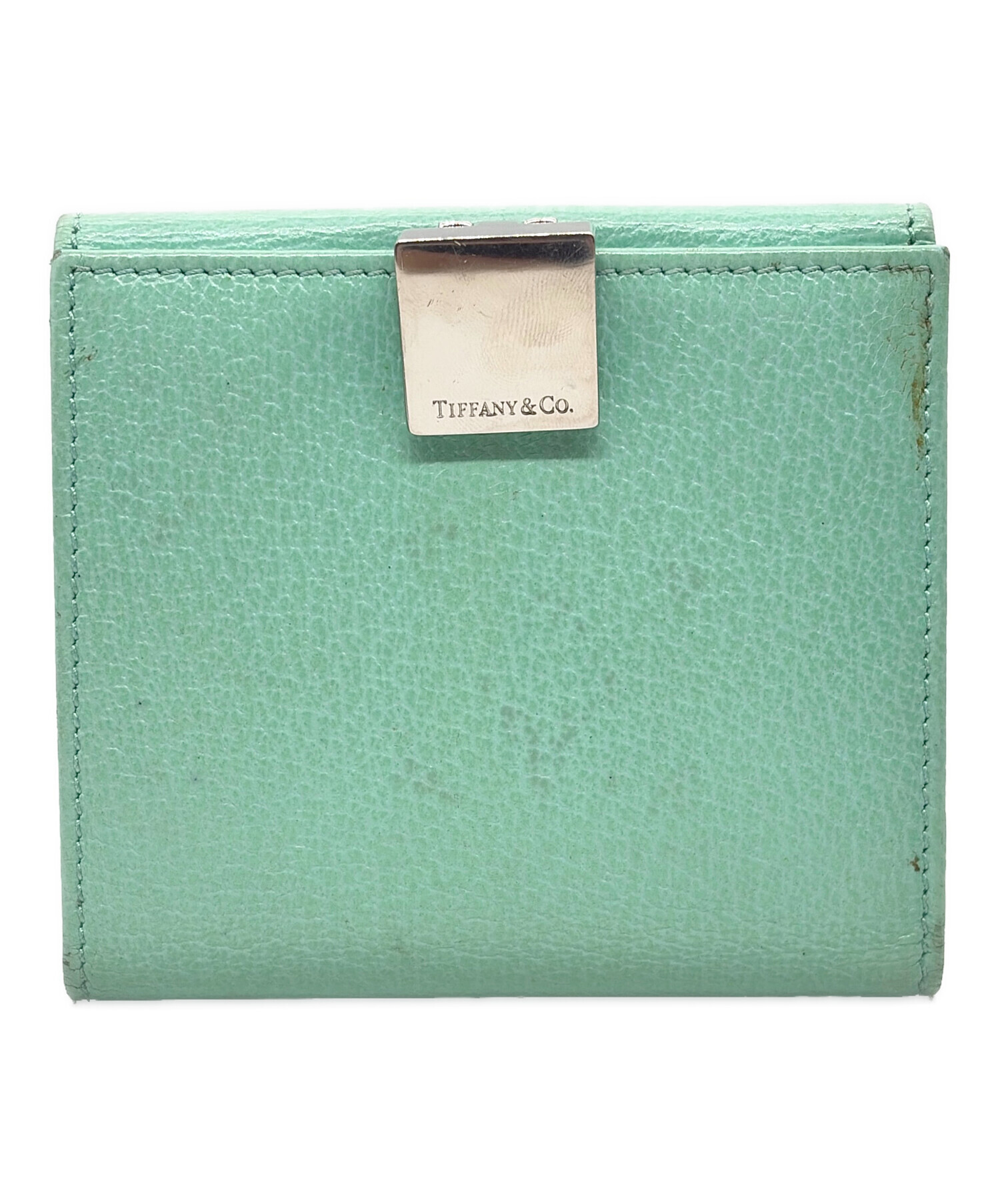 Tiffany & Co. 二つ折り財布 グリーン 中古・古着通販】Tiffany & Co. (ティファニー) 2つ折り財布 グリーン