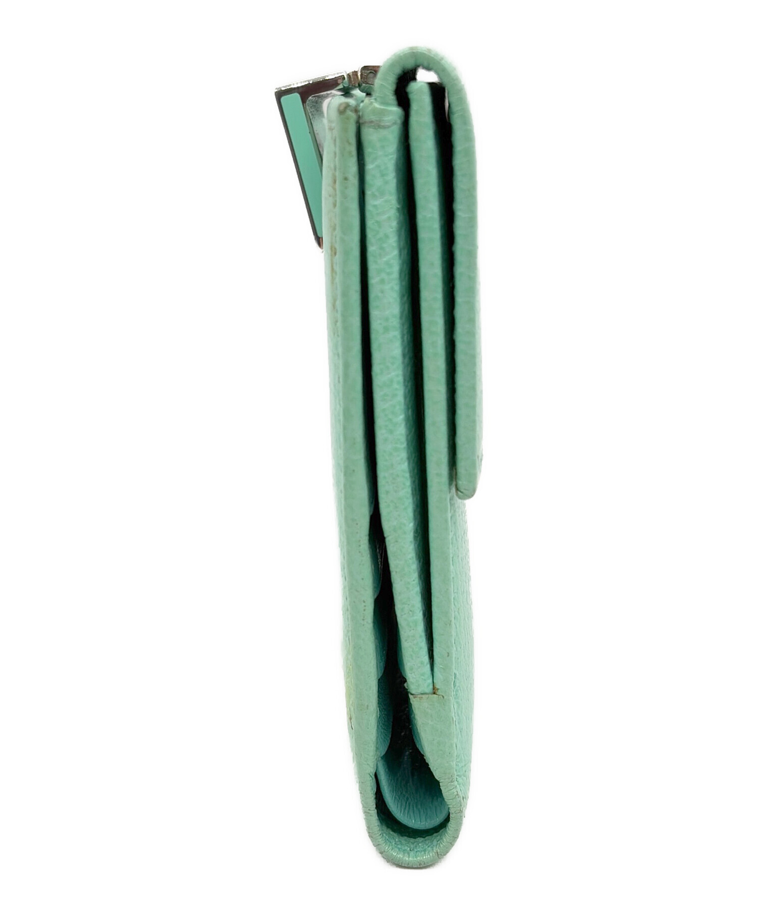 Tiffany & Co. 二つ折り財布 グリーン 中古・古着通販】Tiffany & Co. (ティファニー) 2つ折り財布 グリーン
