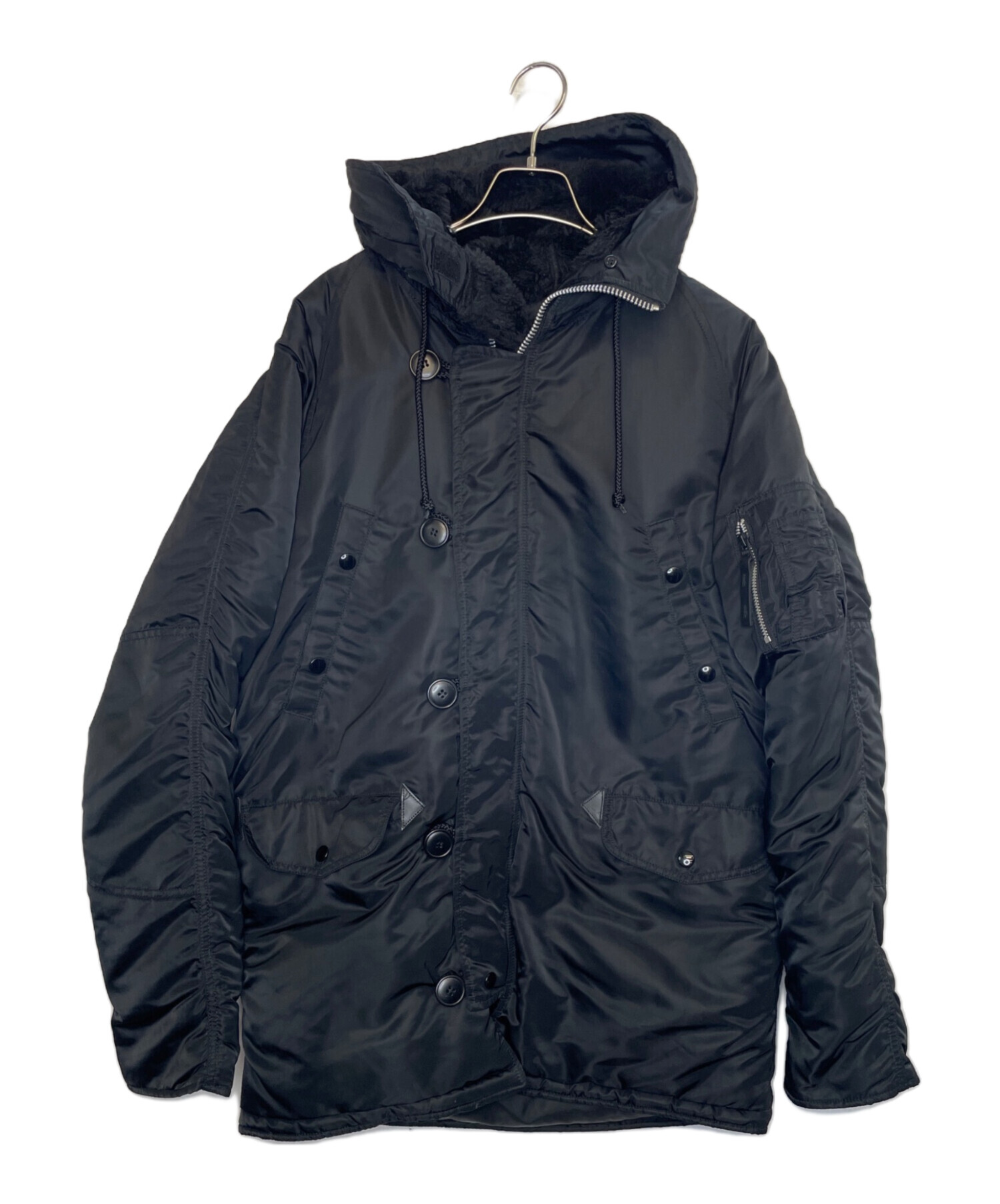 Alpha industries N-3B モッズコート ブラック メンズ L 中古・古着通販】ALPHA (アルファ) ALPHA N-3B モッズコートブラック
