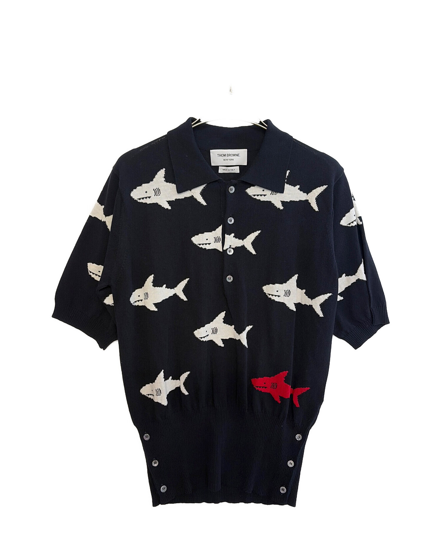中古・古着通販】Thom Browne (トムブラウン) ポロシャツ ネイビー