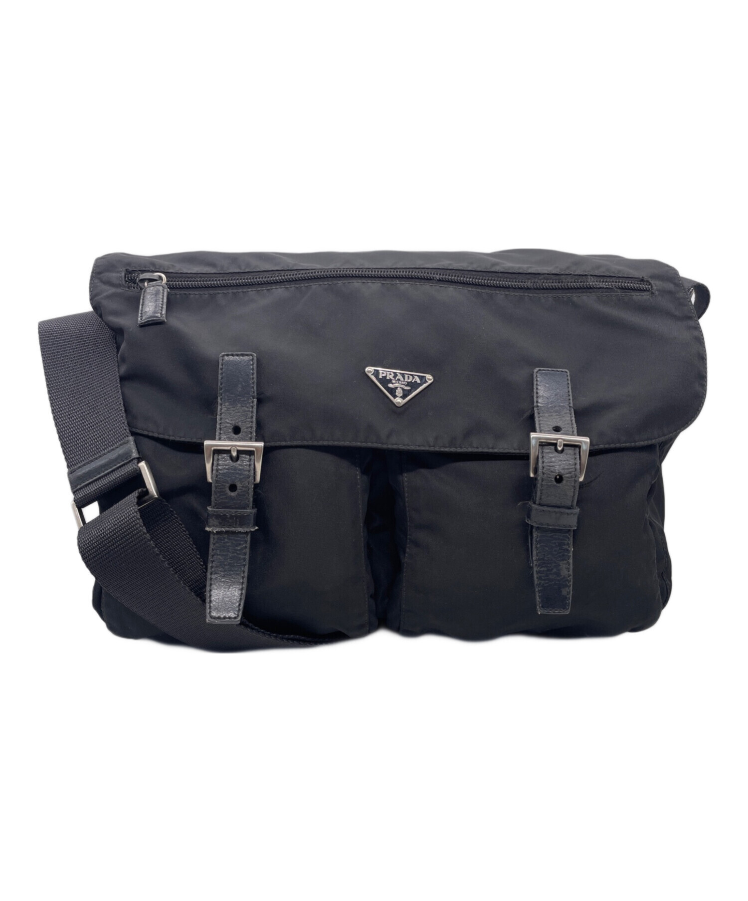 プラダ VELA メッセンジャーバッグ 三角ロゴ 中古・古着通販】PRADA (プラダ) PRADA プラダ VELA 三角ロゴ