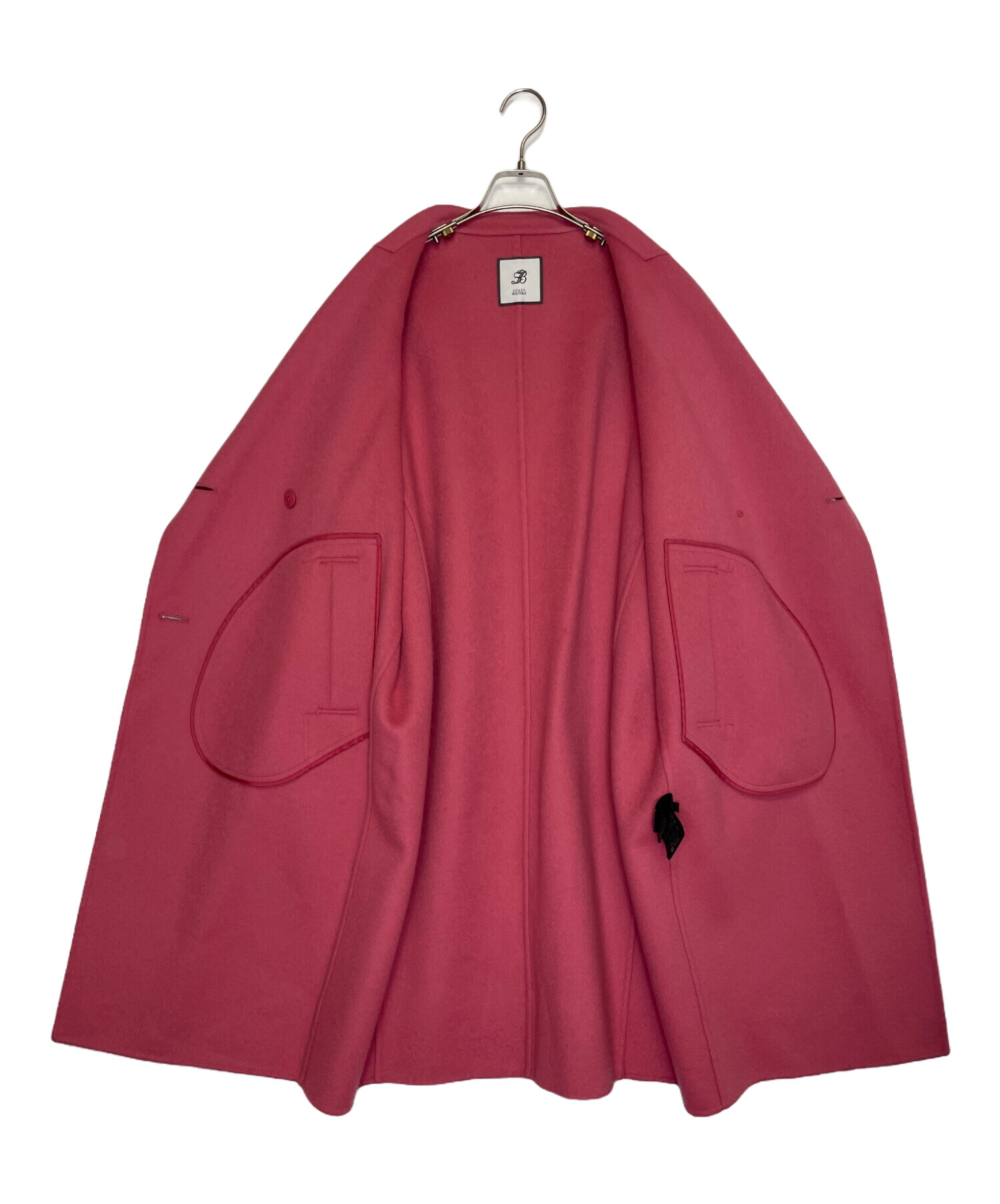 FOXEY フォクシー シルク100% スプリングコート 丸襟 くるみボタン 赤 中古・古着通販】FOXEY BOUTIQUE (フォクシー ブティック) FOXEY