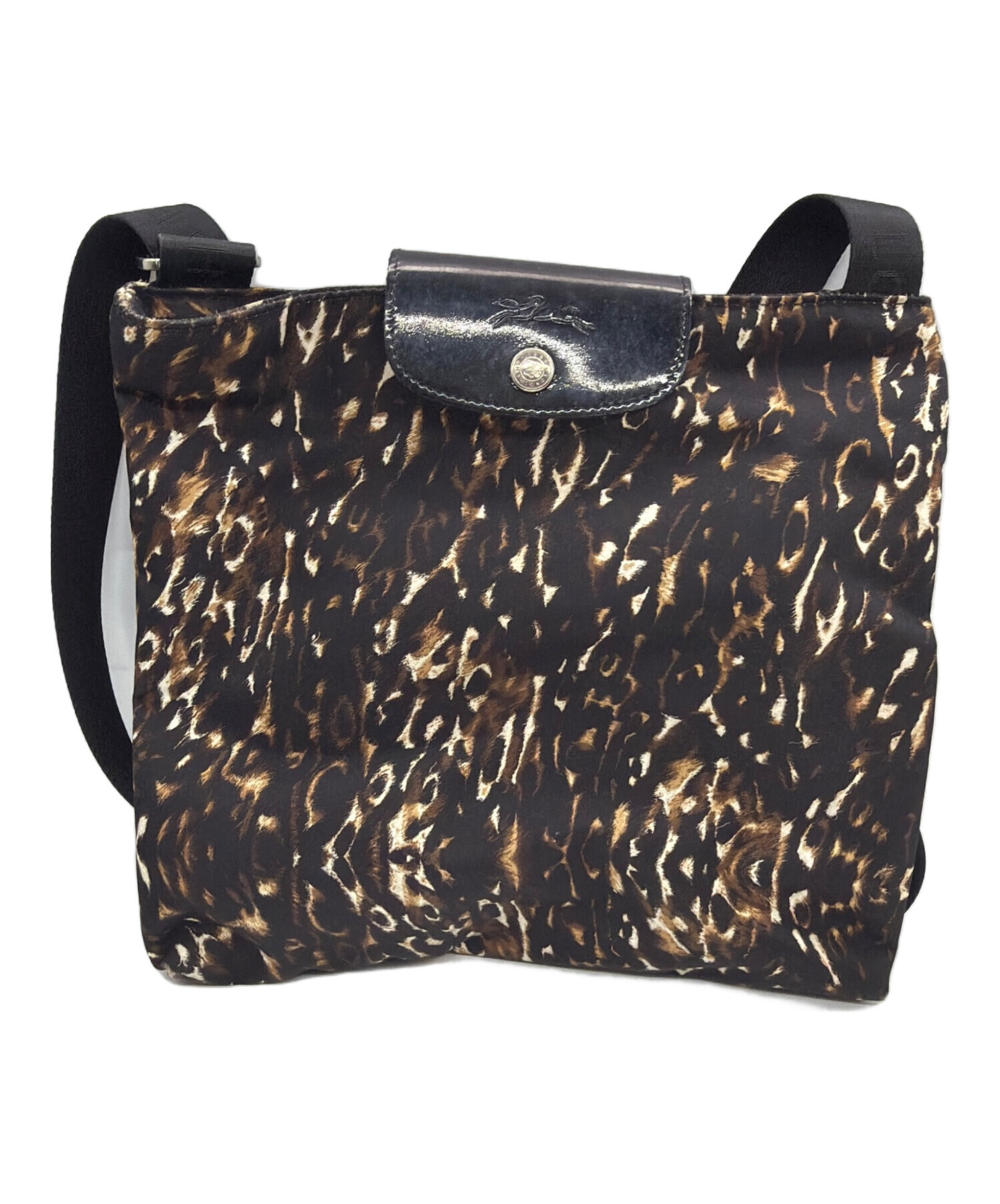 中古　LONGCHAMP ロンシャン ショルダー　バッグ 黒　Lサイズ 中古・古着通販】LONGCHAMP (ロンシャン) ショルダーバッグ ブラック