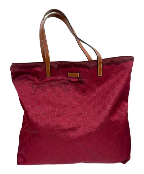 Gucci トートバッグ 赤色 中古・古着通販】GUCCI (グッチ) トートバッグ レッド×ブラウン