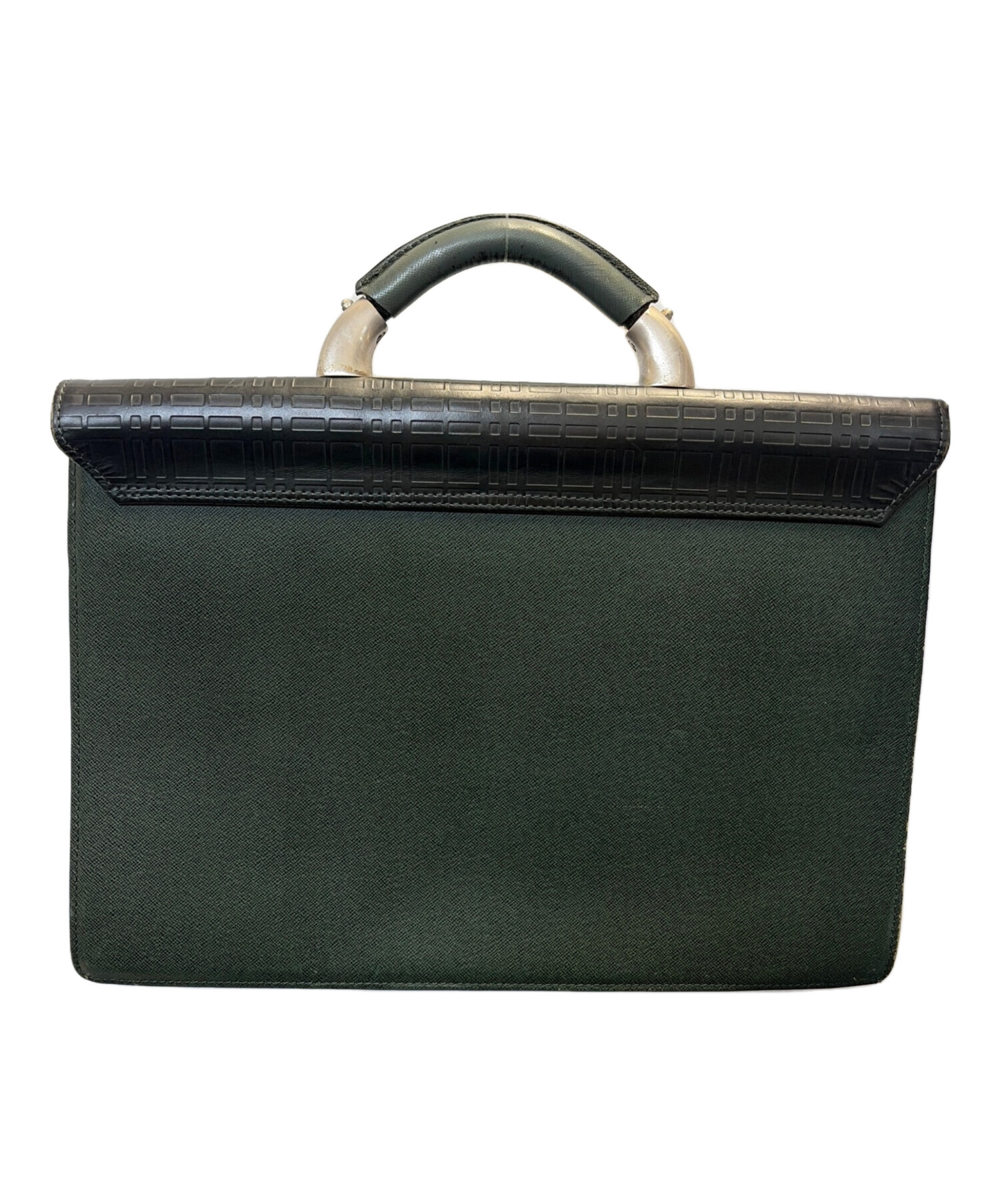 BURBERRY ビジネスバッグ ダークグリーン レザー 中古・古着通販】BURBERRY (バーバリー) ビジネスバッグ グリーン