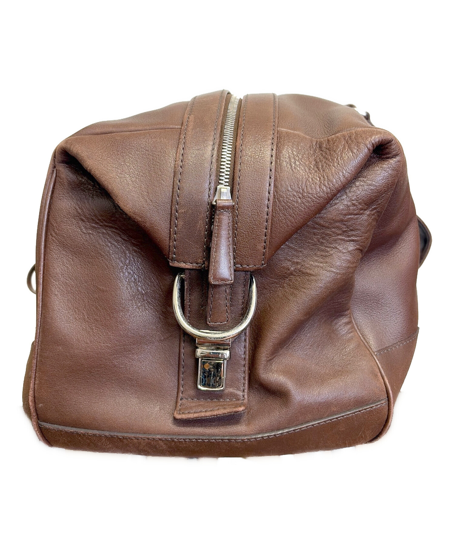 中古・古着通販】COACH (コーチ) レザーボストンバッグ ブラウン