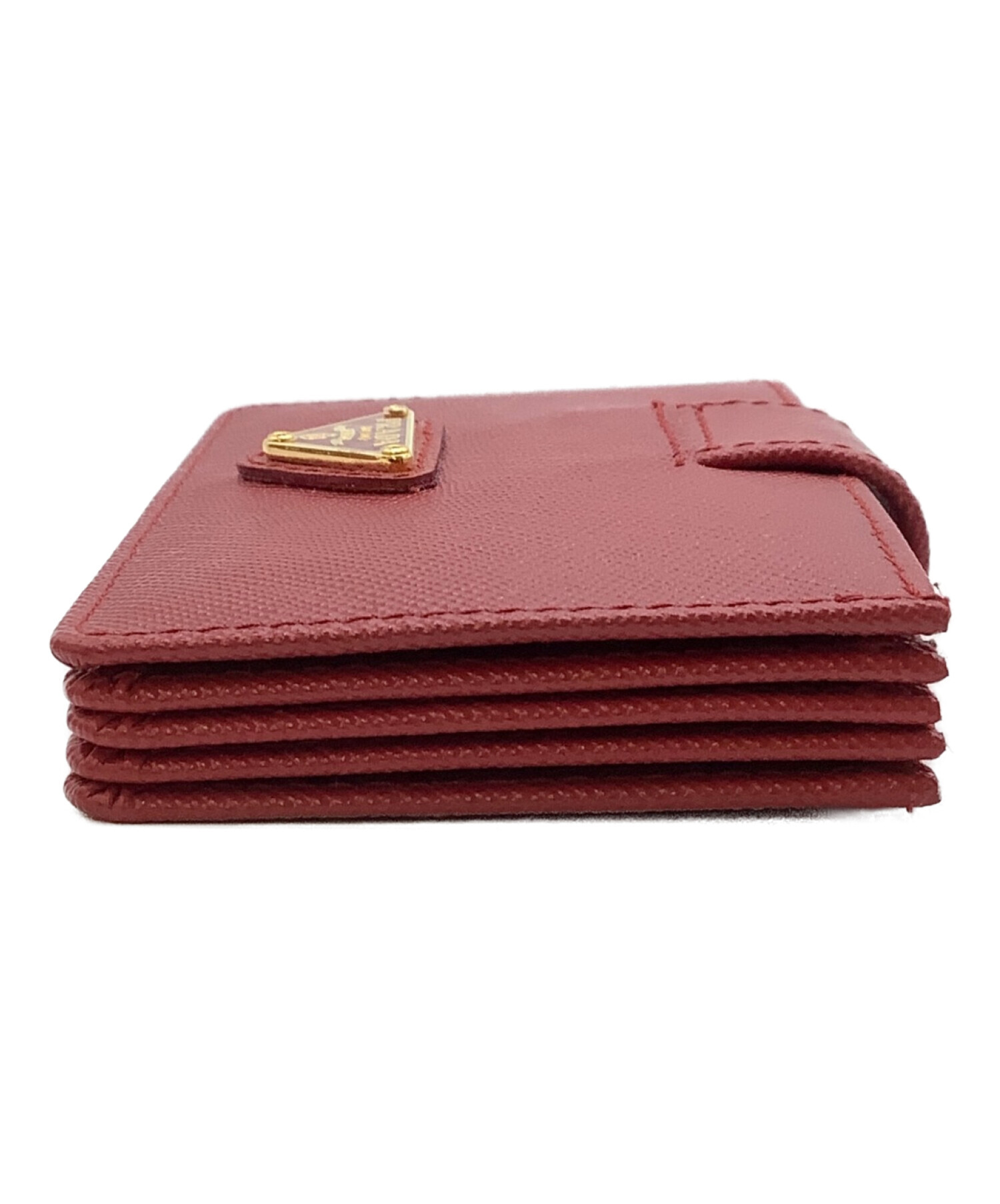 PRADA  プラダ 　＆カードケース 　レザー　 レッド【中古】 中古・古着通販】PRADA (プラダ) カードケース レッド｜ブランド・古着