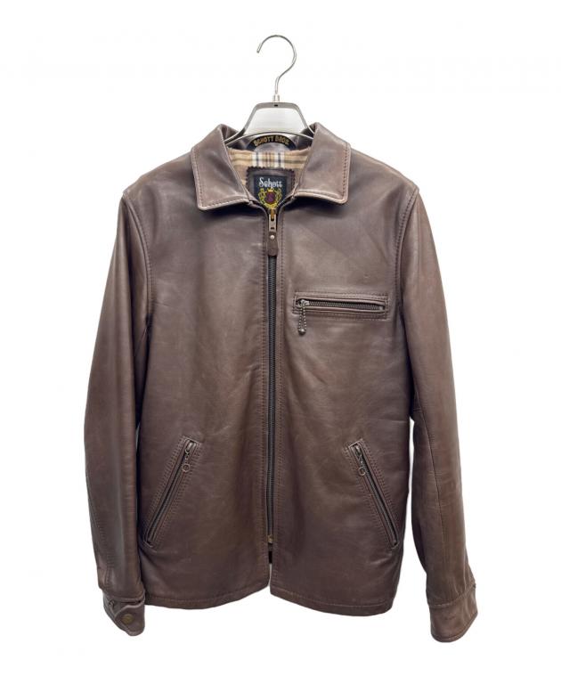 Schott ブラウンレザージャケット サイズ36 中古・古着通販】Schott (ショット) シングルライダースジャケット
