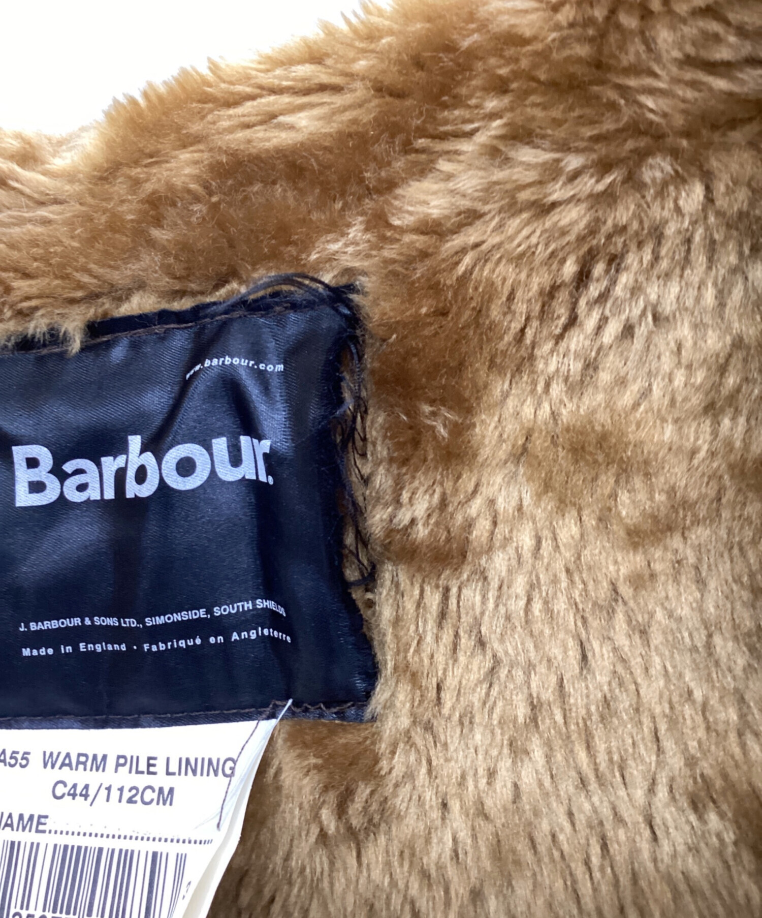 中古・古着通販】Barbour (バブアー) パイルライナー ブラウン サイズ