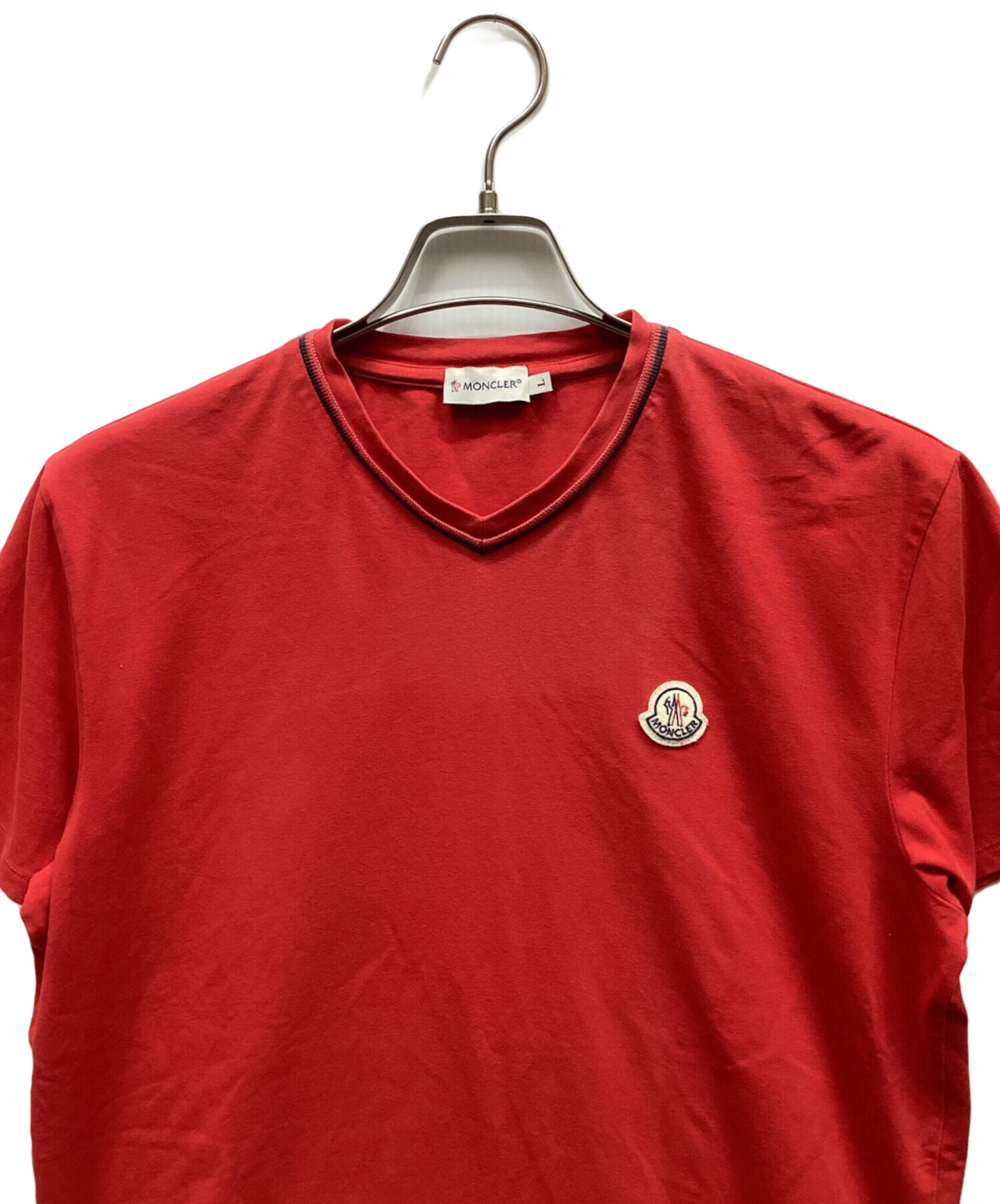 中古・古着通販】MONCLER (モンクレール) Tシャツ レッド サイズ:L