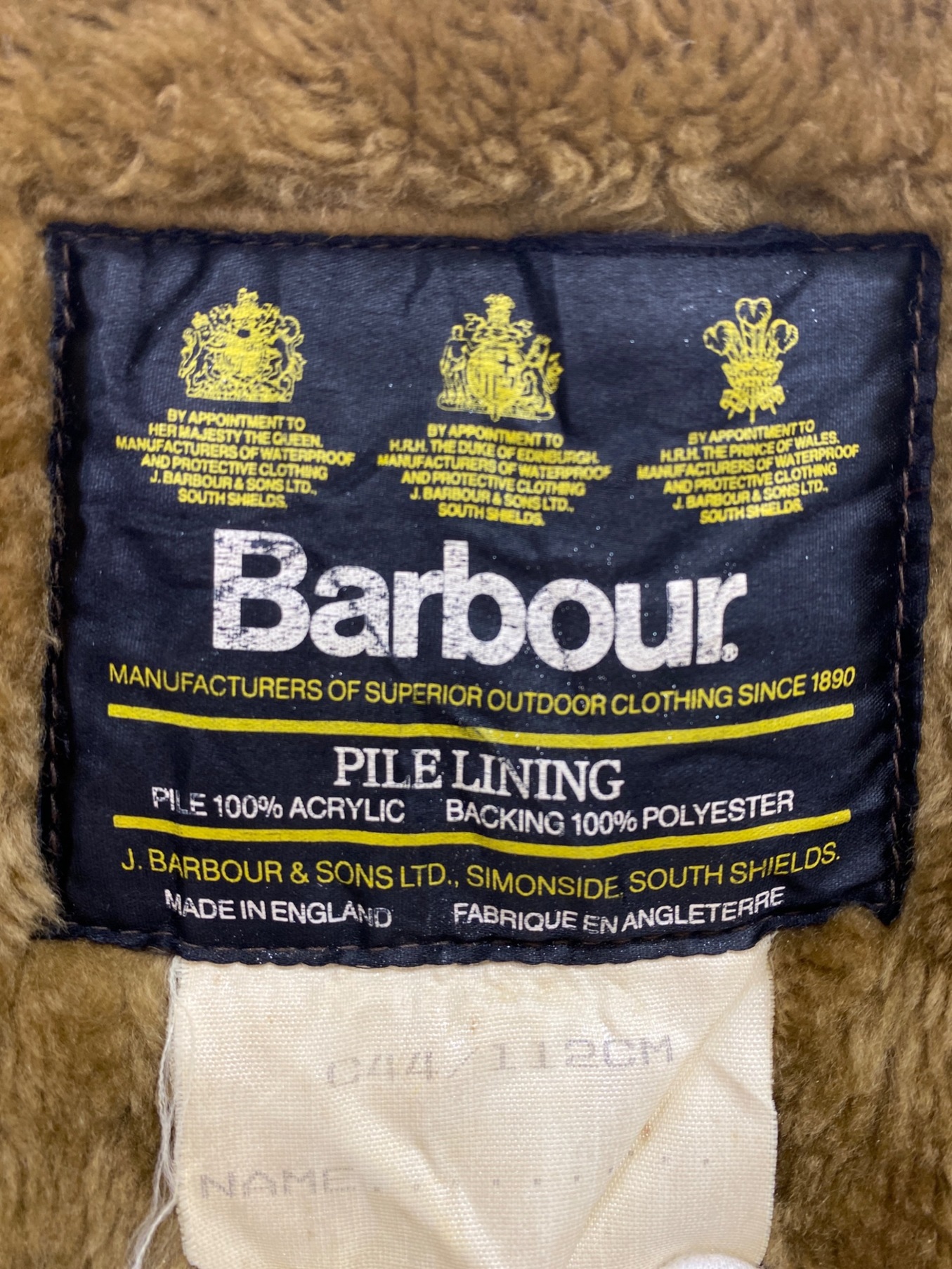 中古・古着通販】Barbour (バブアー) ライニング 90s古着 PILE LINING 